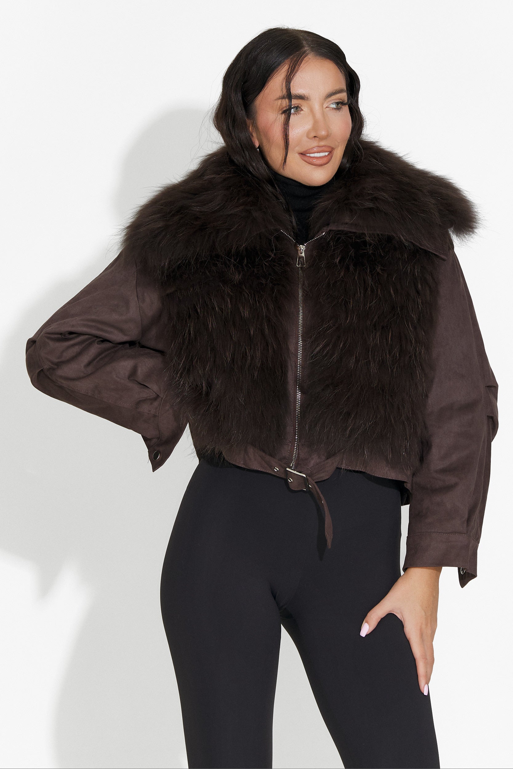 Luźna brązowa kurtka damska Dresara Bogas