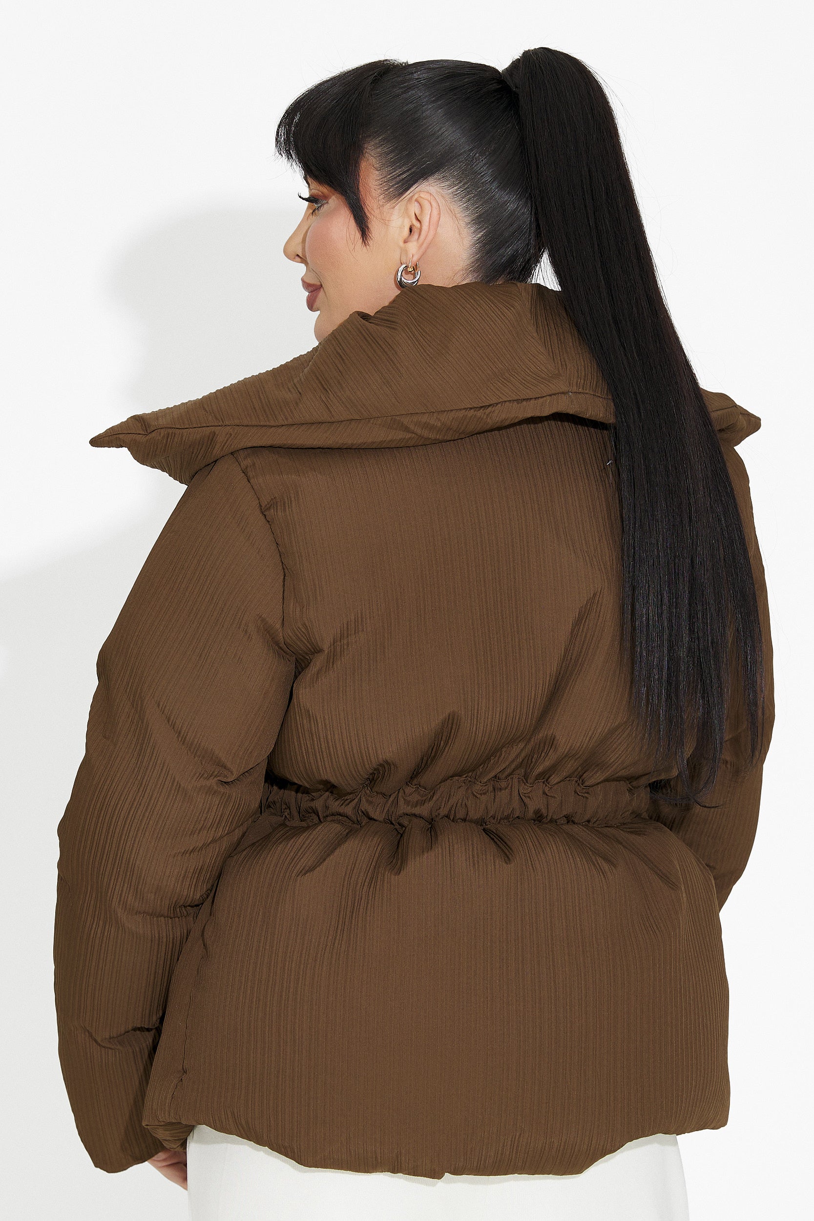 Kenyra Bogas Casualna Brązowa Kurtka Damska