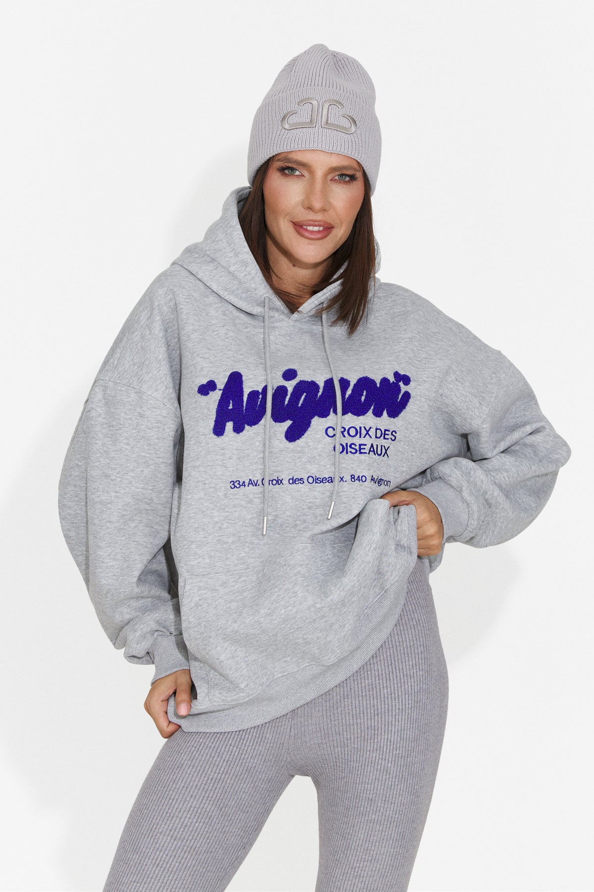 Hanorac casual gri Valotdiva Bogas