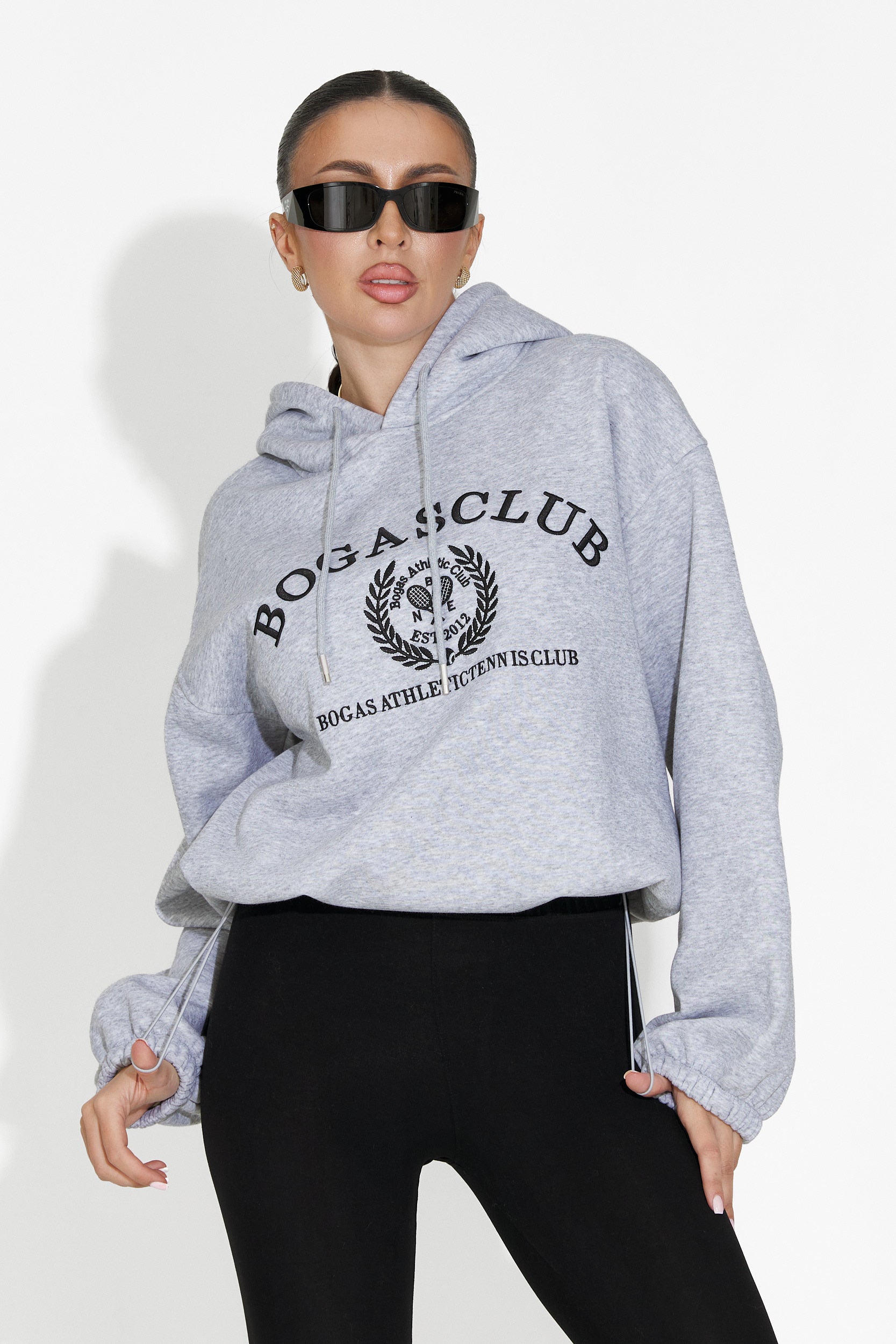 Rinalis Bogas Damska Szara Bluza z Kapturem w Stylu Casual