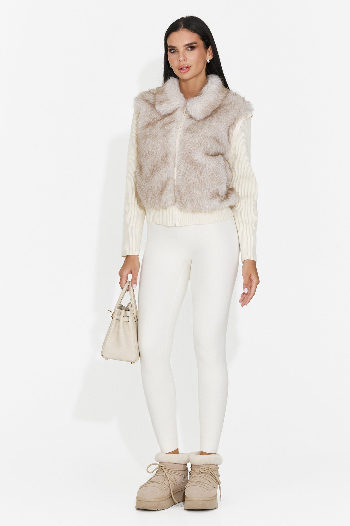 Jacheta casual crem Birleuna Bogas