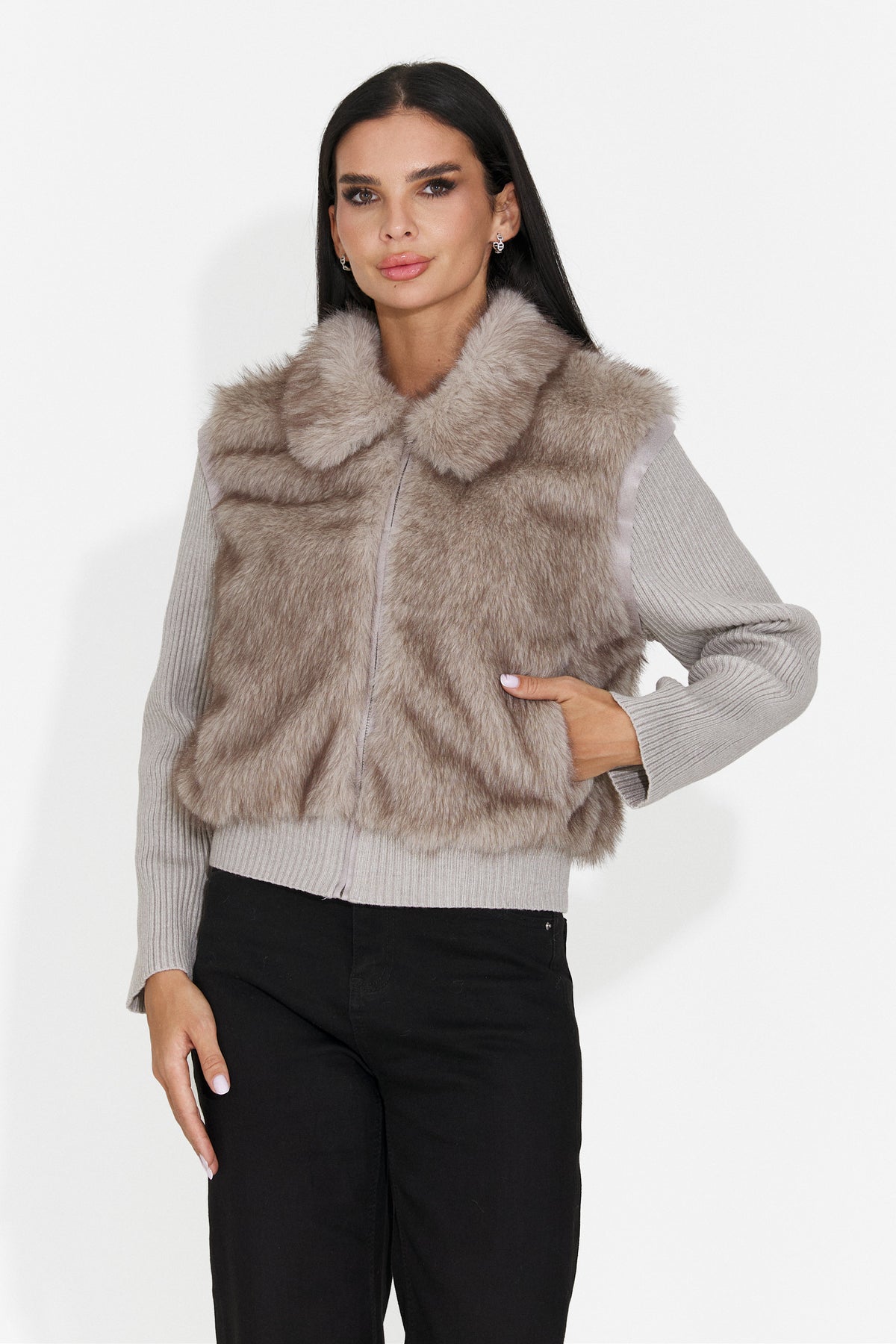 Jacheta casual gri Birleuna Bogas