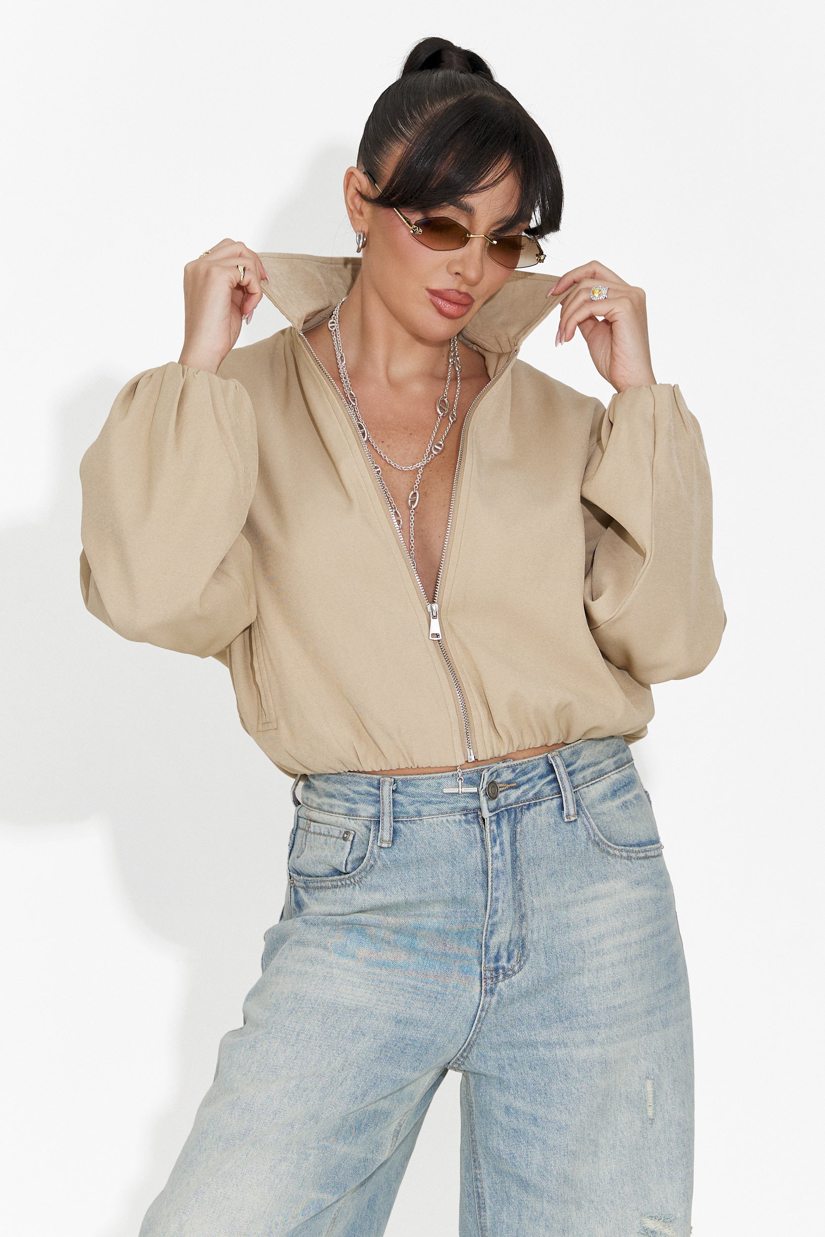 Giona Bogas Beżowa Damska Kurtka Casual