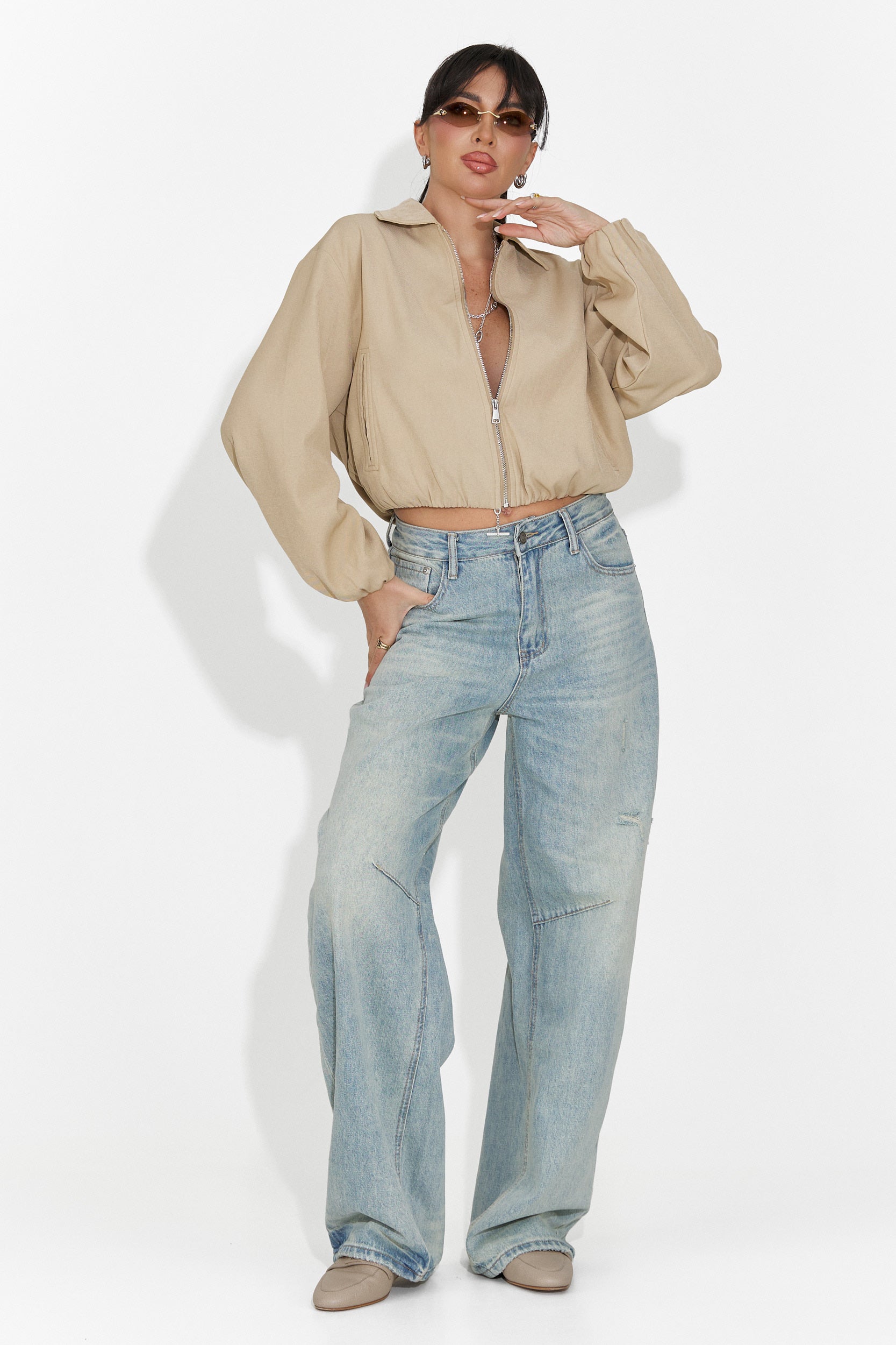 Giona Bogas Beżowa Damska Kurtka Casual