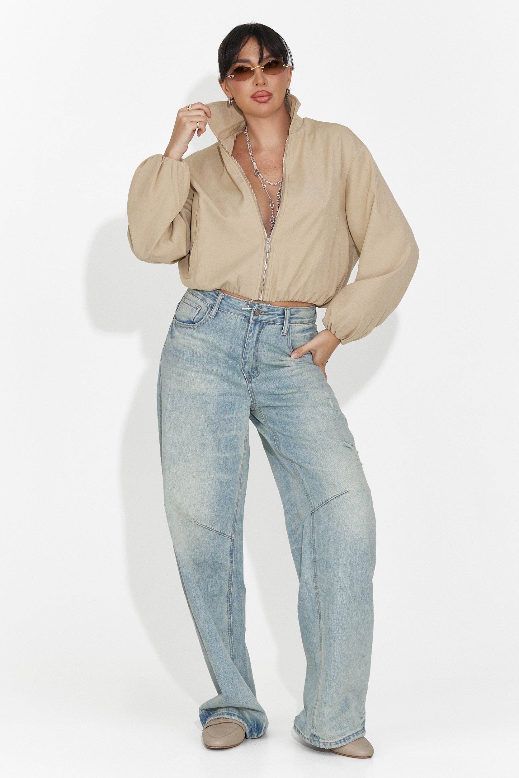 Giona Bogas Beżowa Damska Kurtka Casual