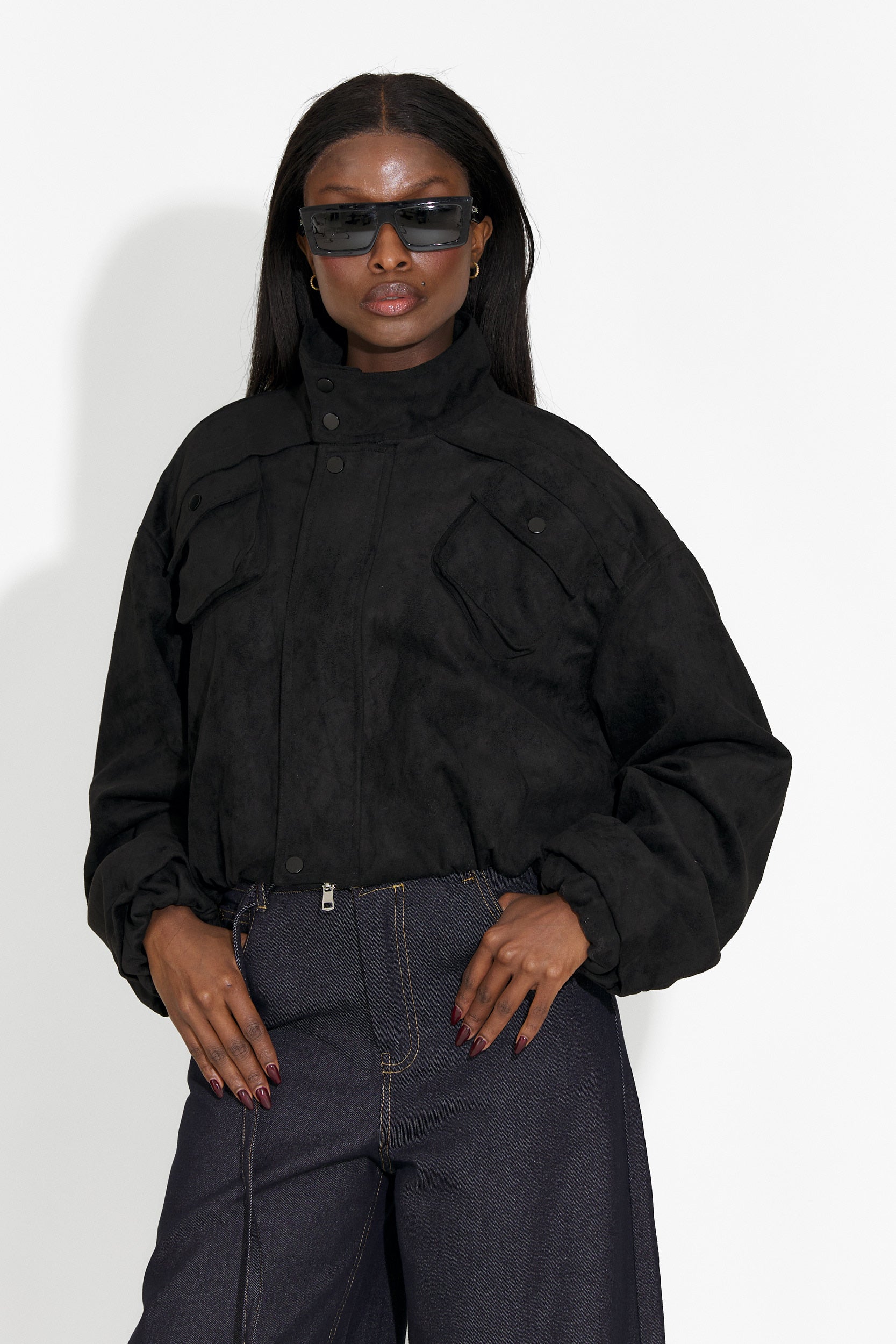 Czarna, Codzienna Kurtka Damska Trinidad Bogas