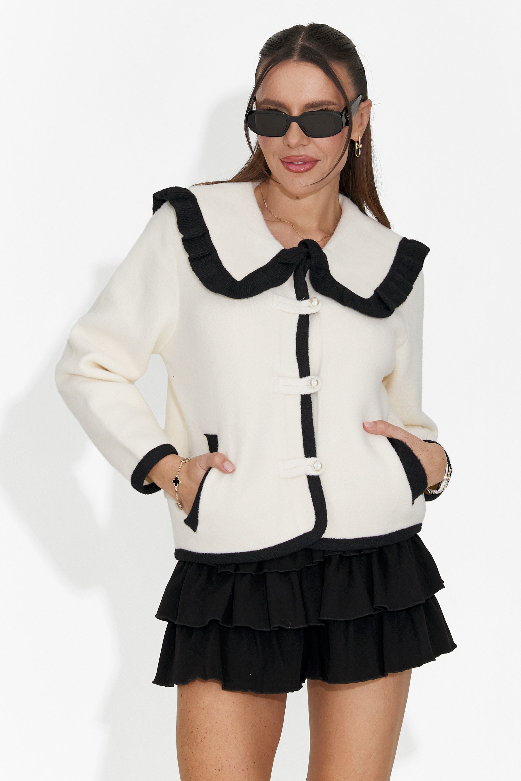 Elegancka Kremowa Damska Kurtka Aimea Bogas