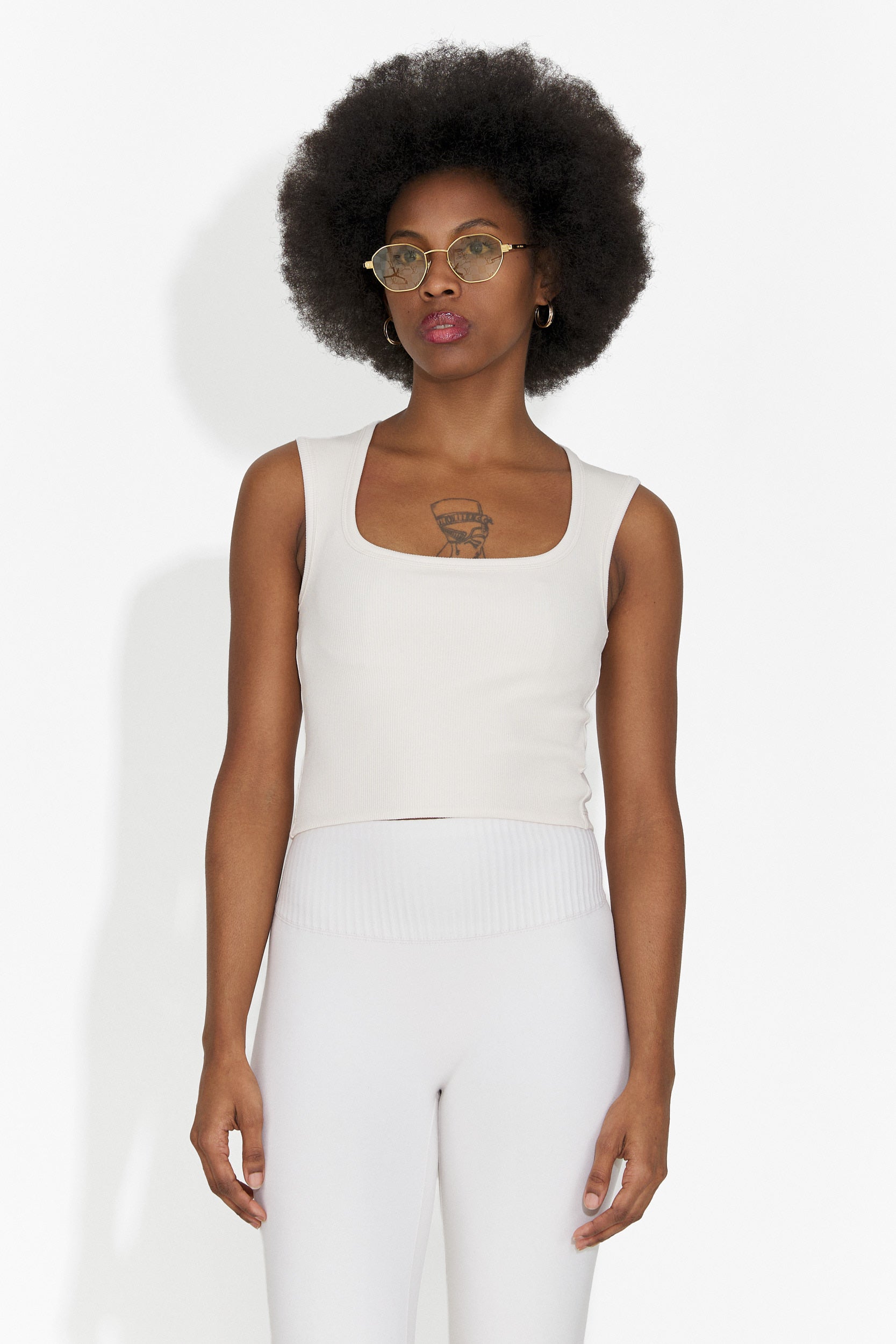 Veliria Bogas Casualowy Kremowy Top Damski bez Rękawów