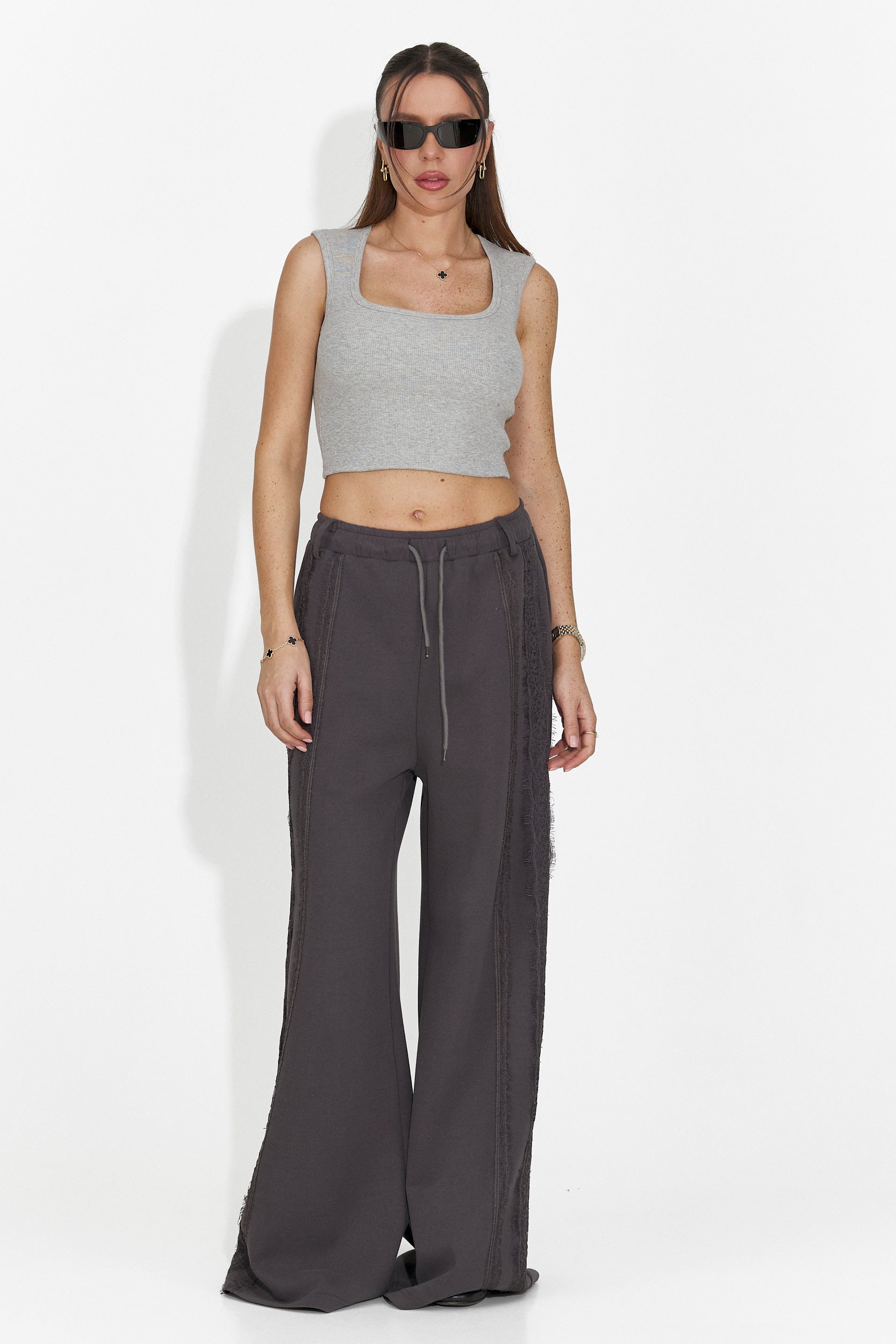 Casualny Szary Top na Ramiączkach dla Kobiet Veliria Bogas