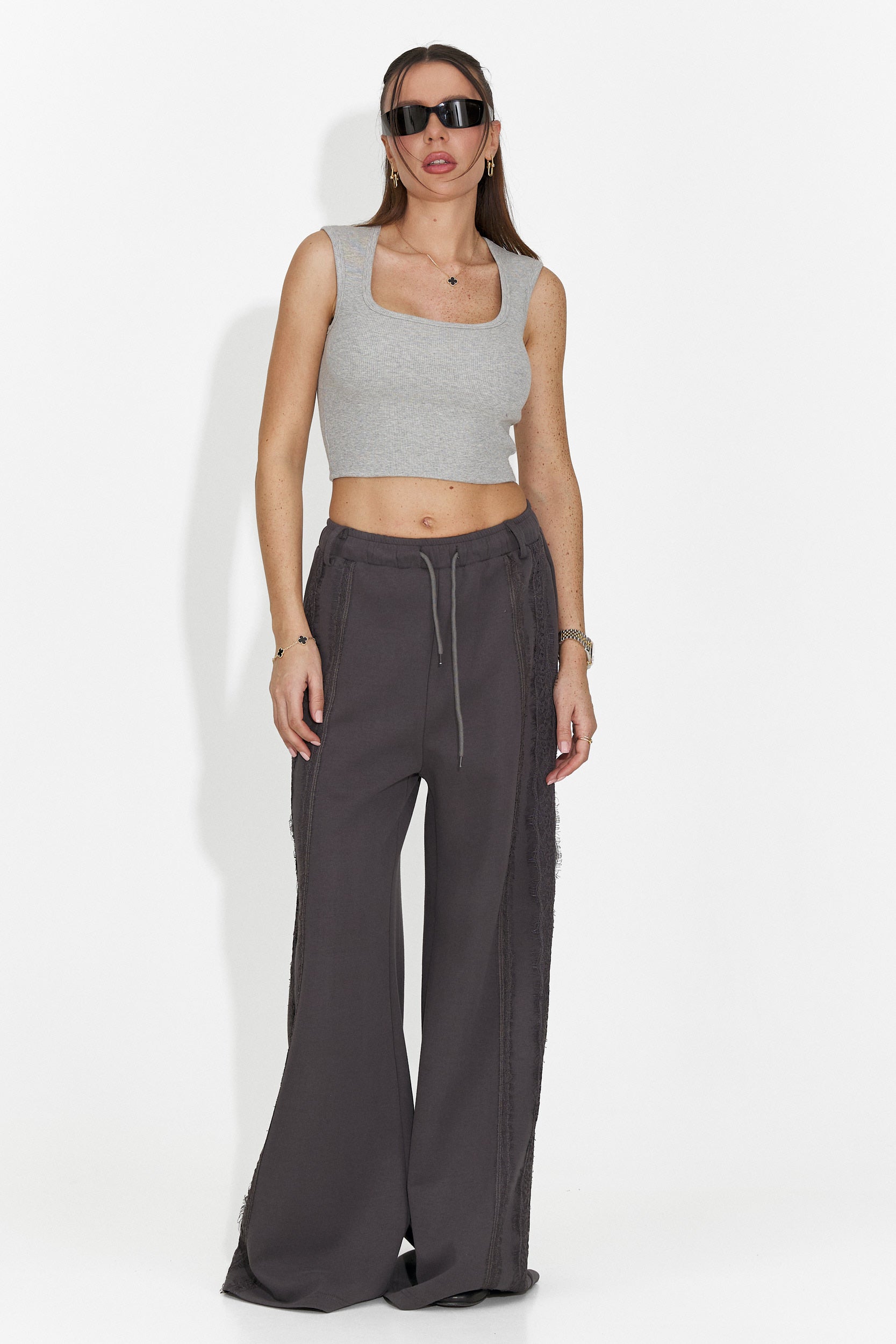 Casualny Szary Top na Ramiączkach dla Kobiet Veliria Bogas