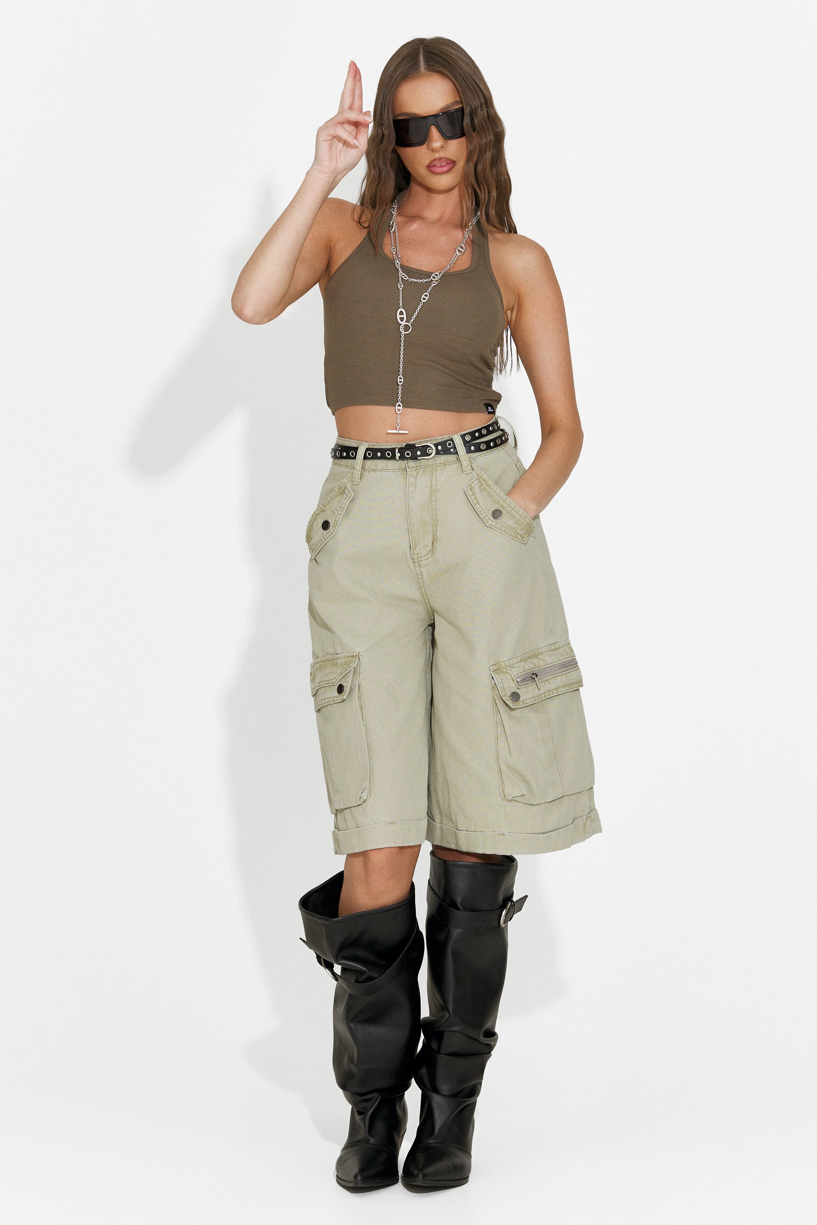 Top damski casual khaki Fliter Bogas