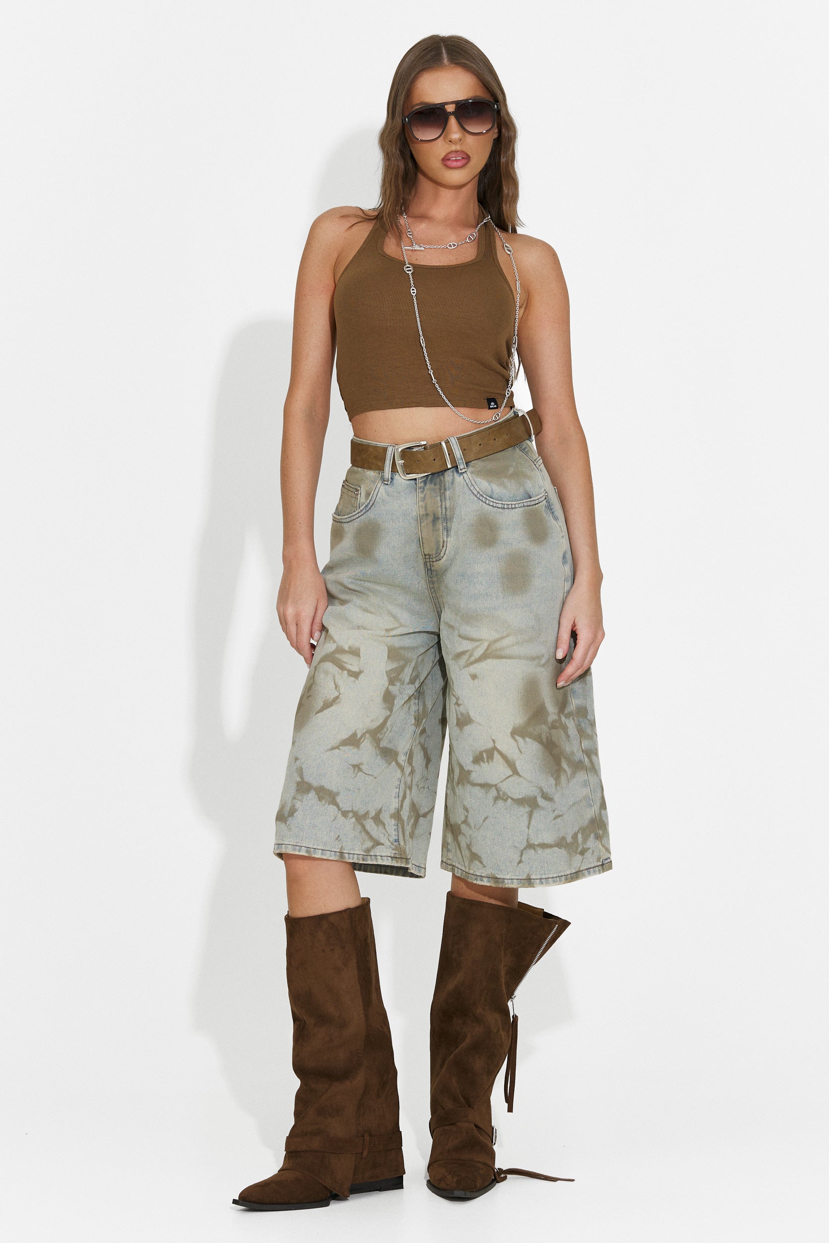 Top damski casual brązowy Fliter Bogas