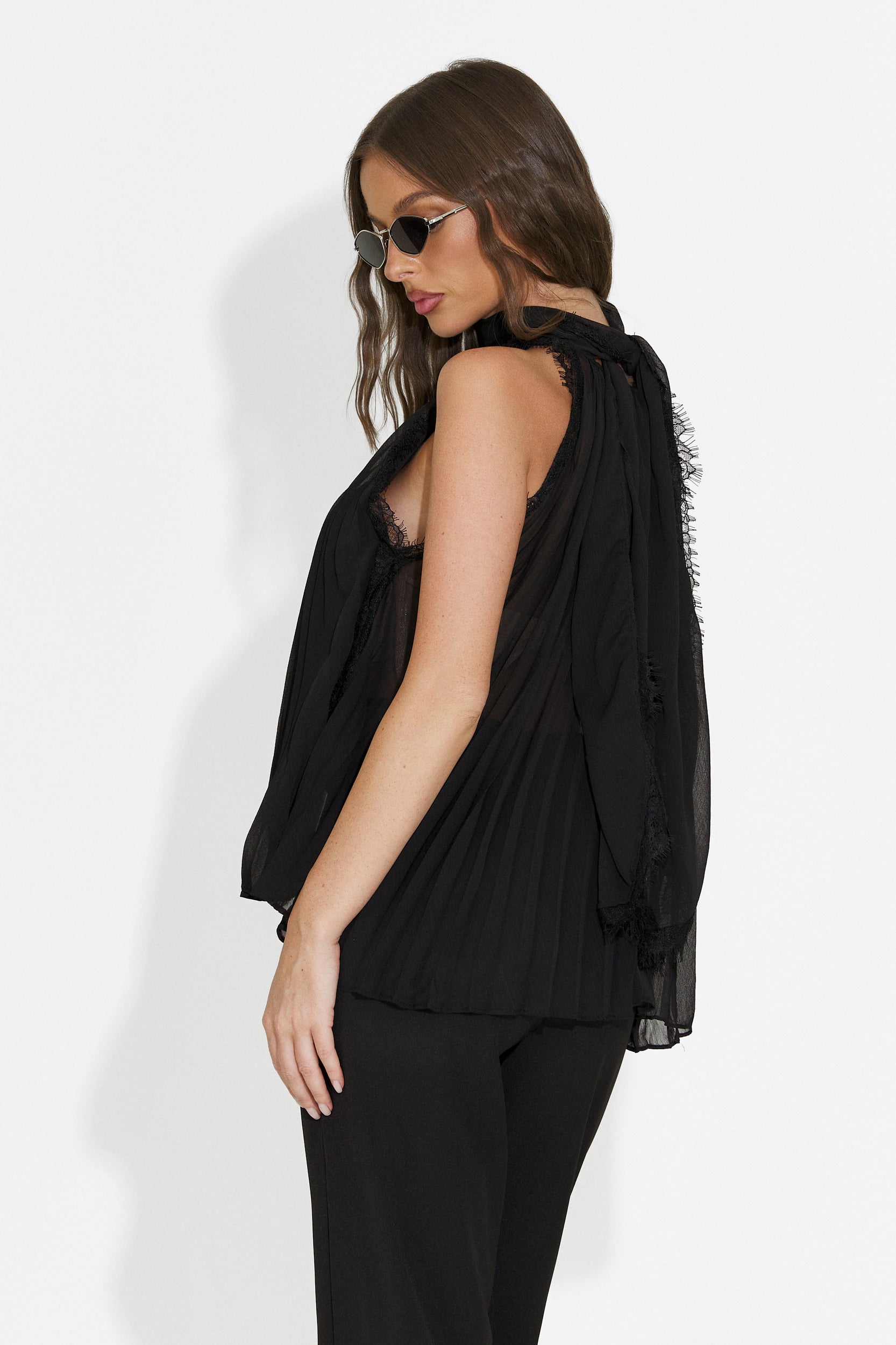 Czarny top damski casual Eirena Bogas