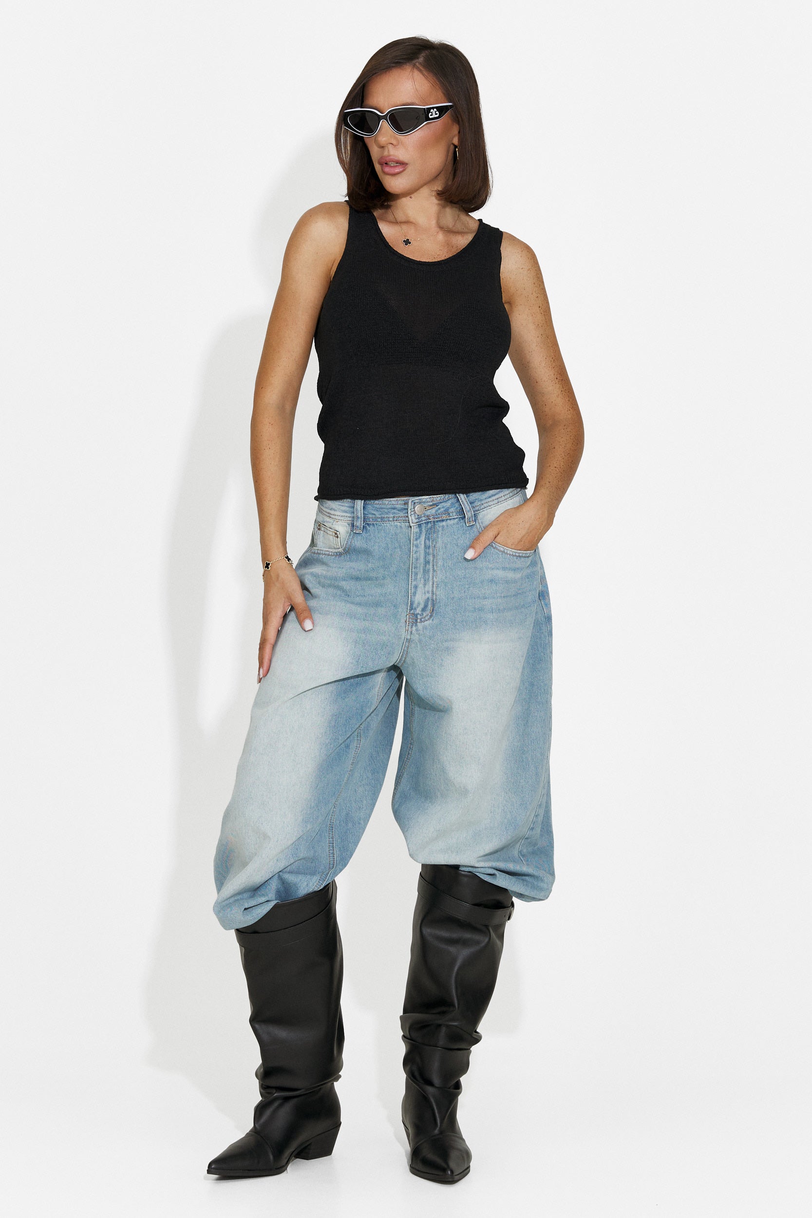 Damski top casual czarny Viris Bogas
