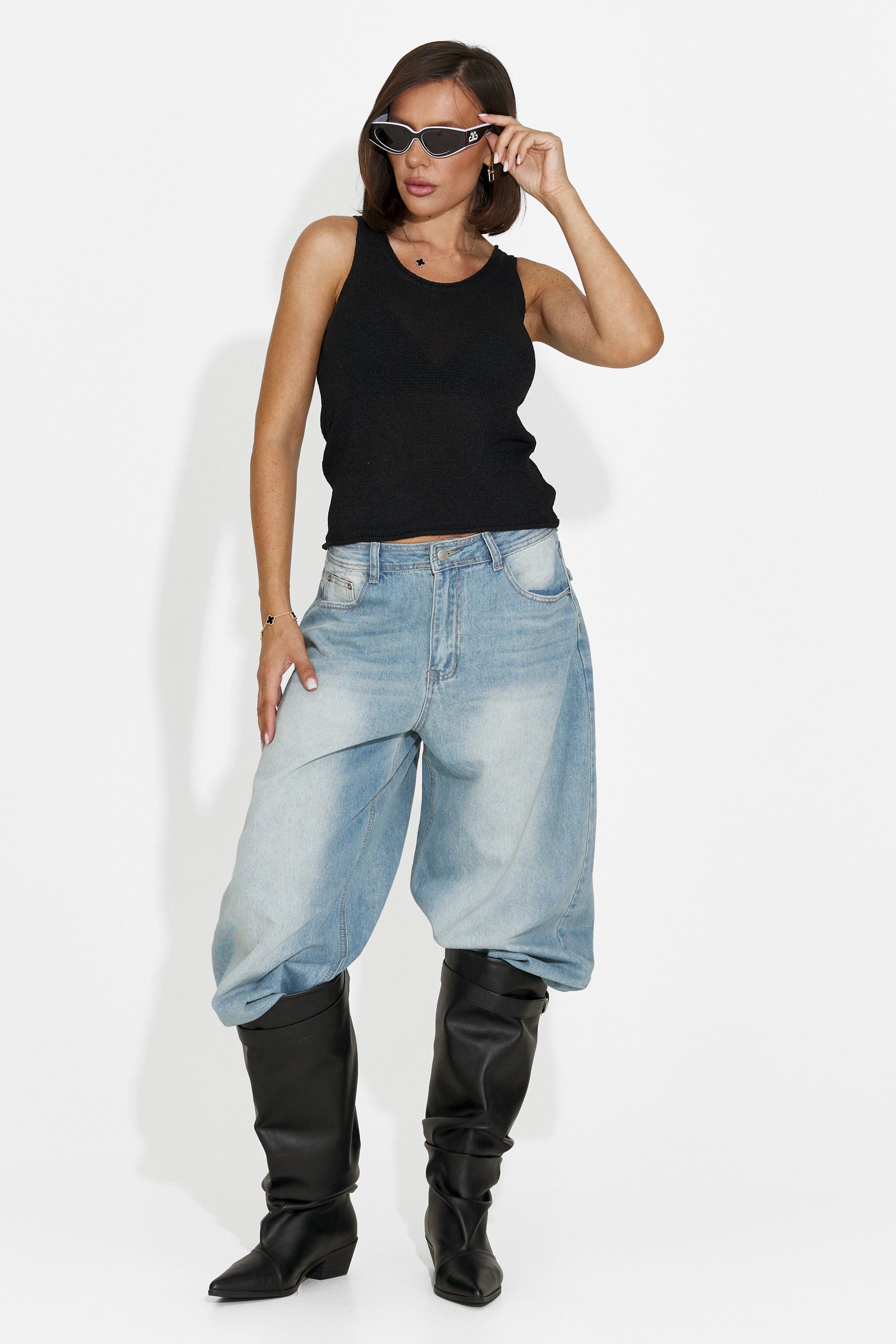 Damski top casual czarny Viris Bogas