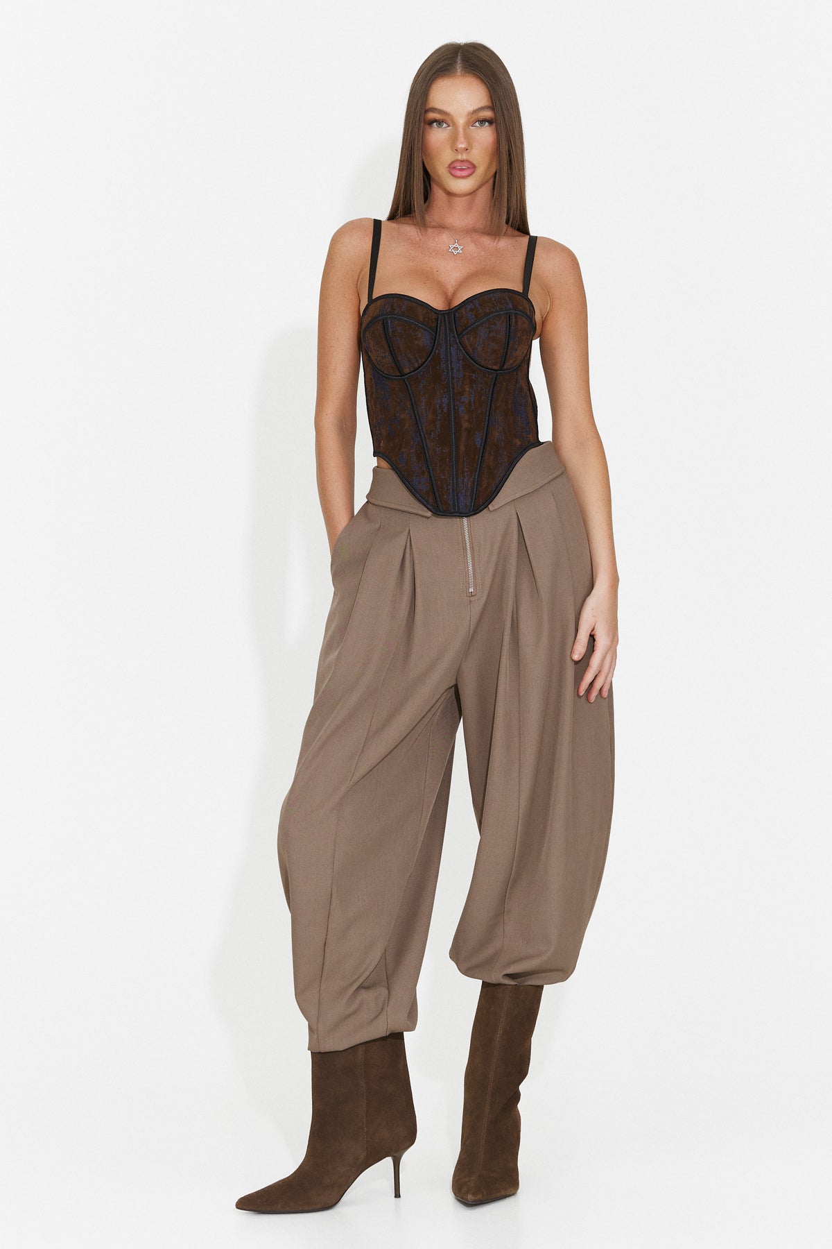 Pantaloni casual bej Scnoioria Bogas
