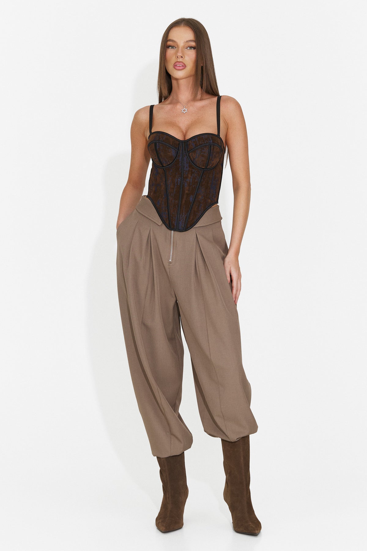 Pantaloni casual bej Scnoioria Bogas