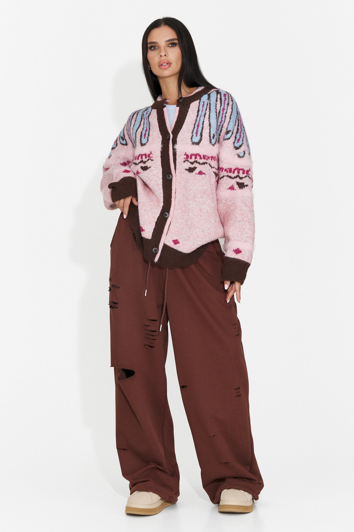 Pantaloni casual maro Lulaoa Bogas