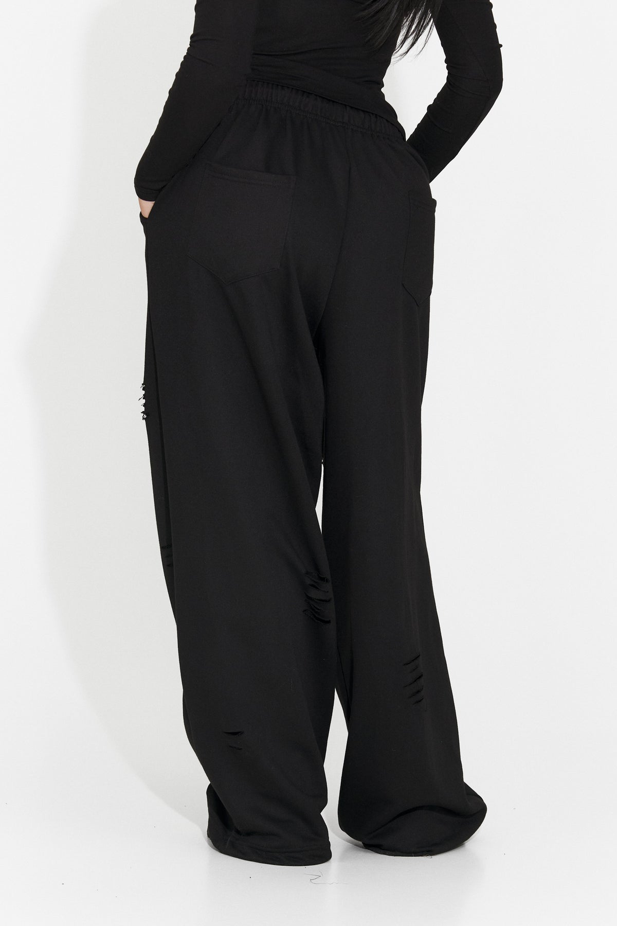 Pantaloni casual negri Lulaoa Bogas