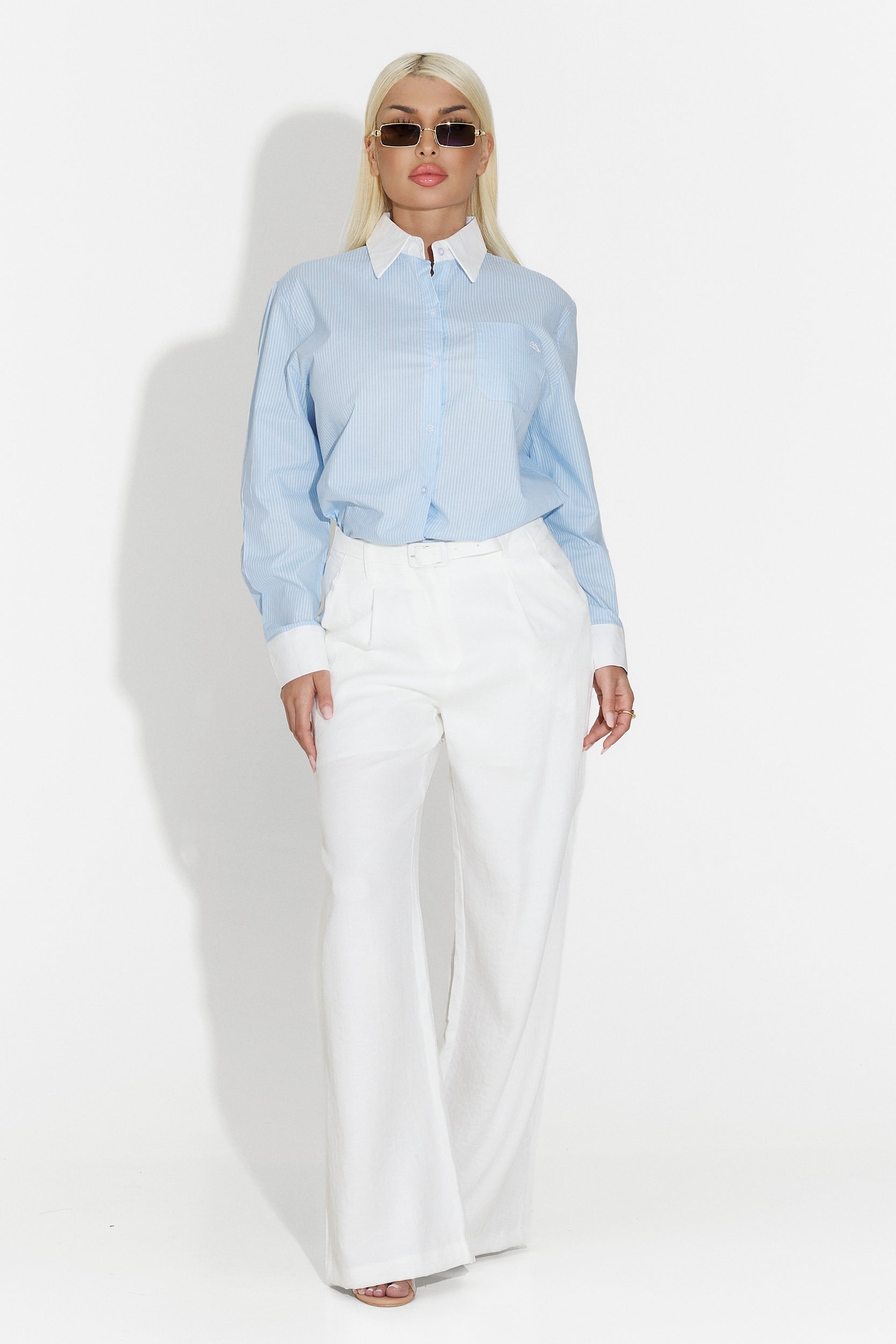 Białe spodnie damskie casual Kimny Bogas