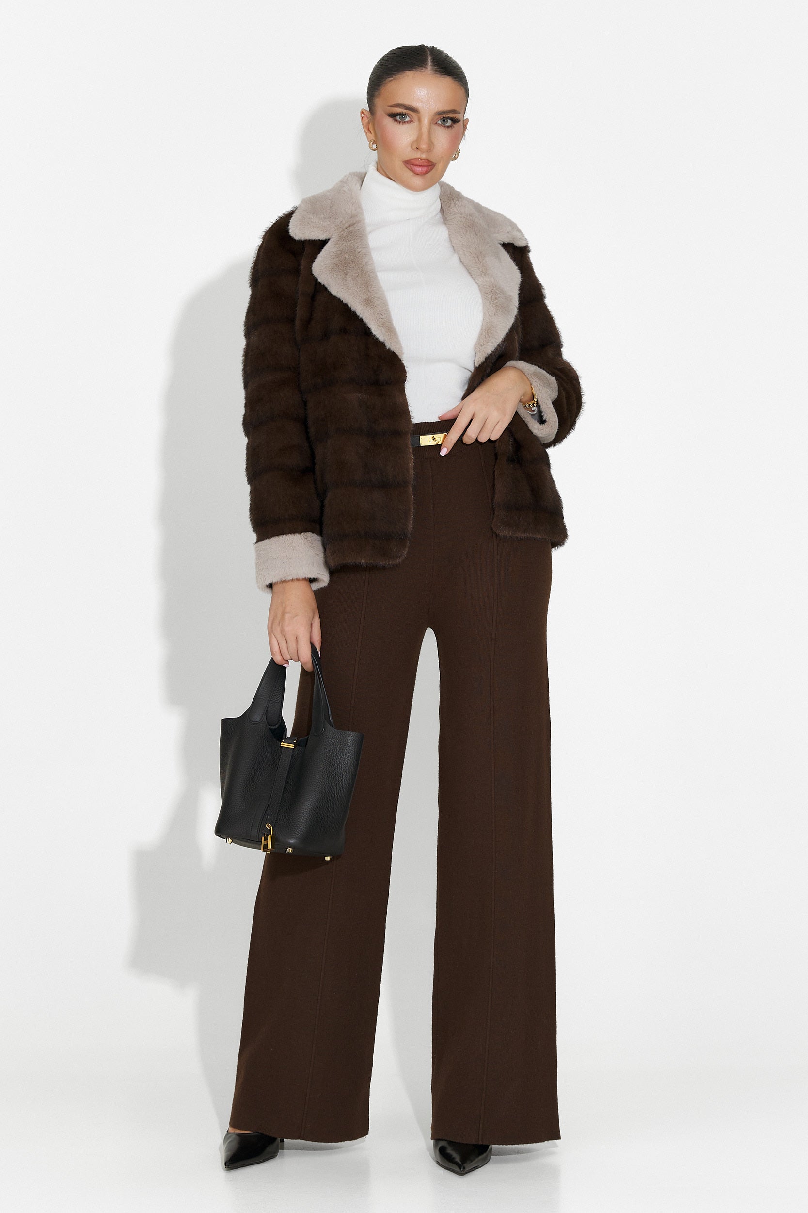 Casualne Brązowe Damskie Spodnie Pietrina Bogas