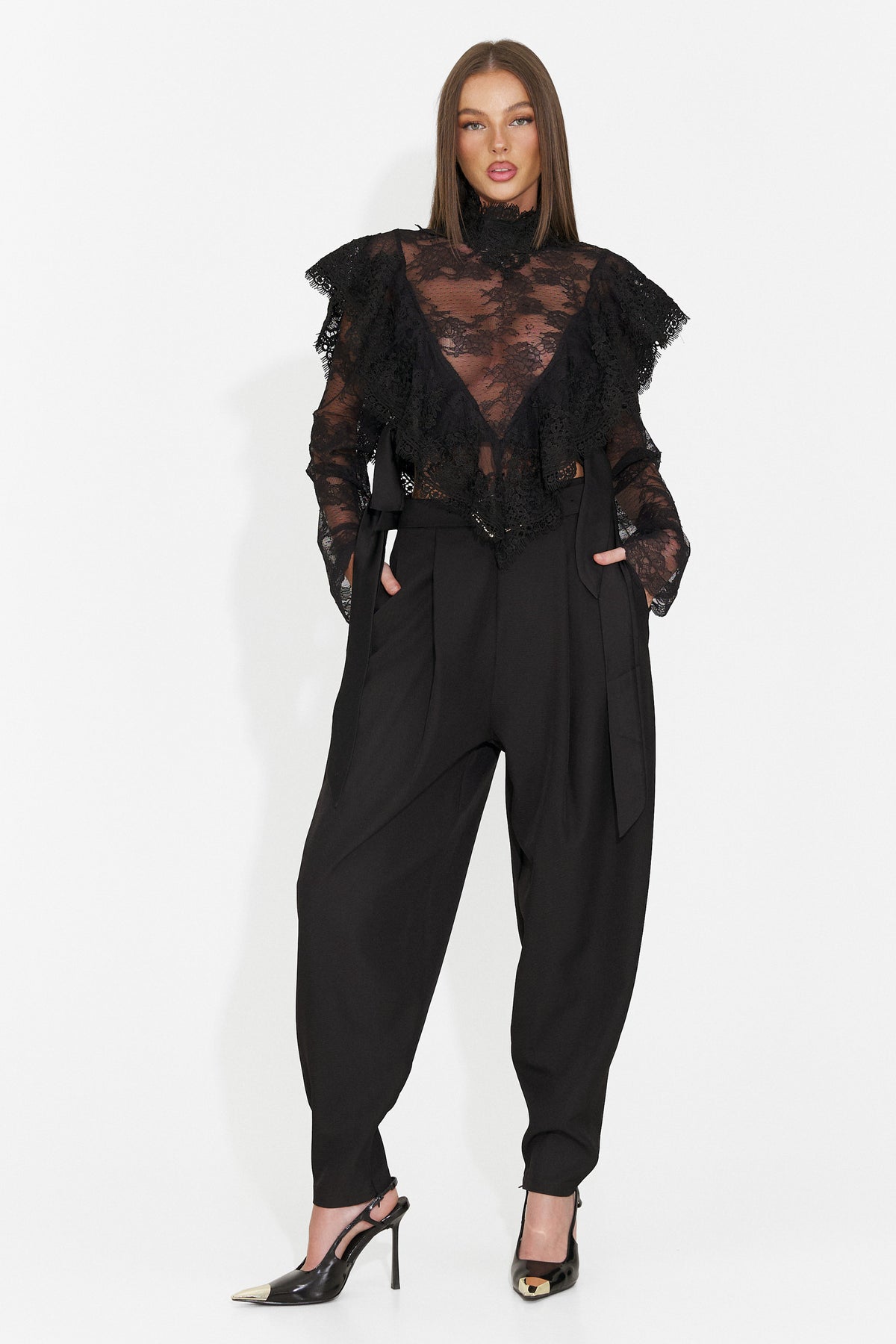 Pantaloni eleganti negri Didola Bogas