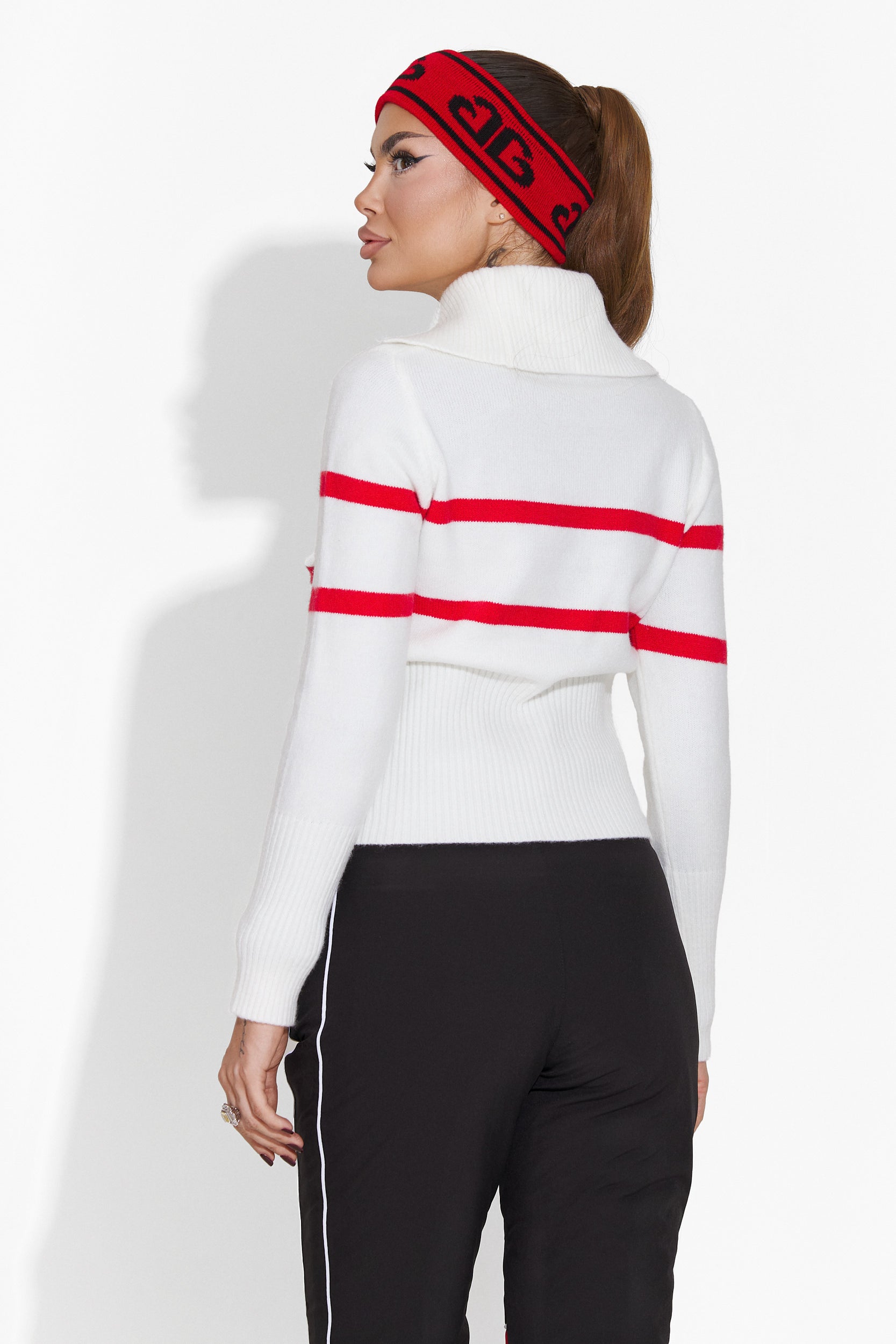 Kobiece casualowe białe sweter Liace Bogas