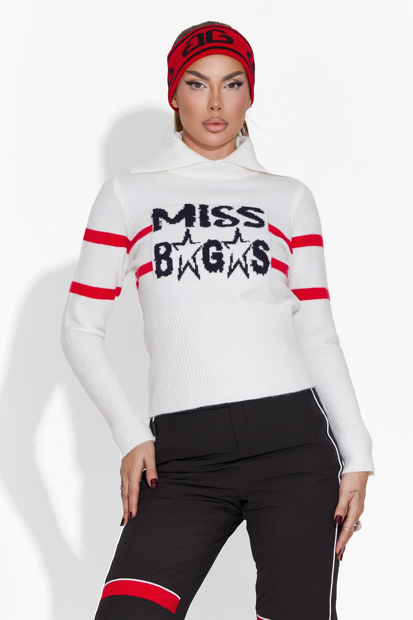 Kobiece casualowe białe sweter Liace Bogas