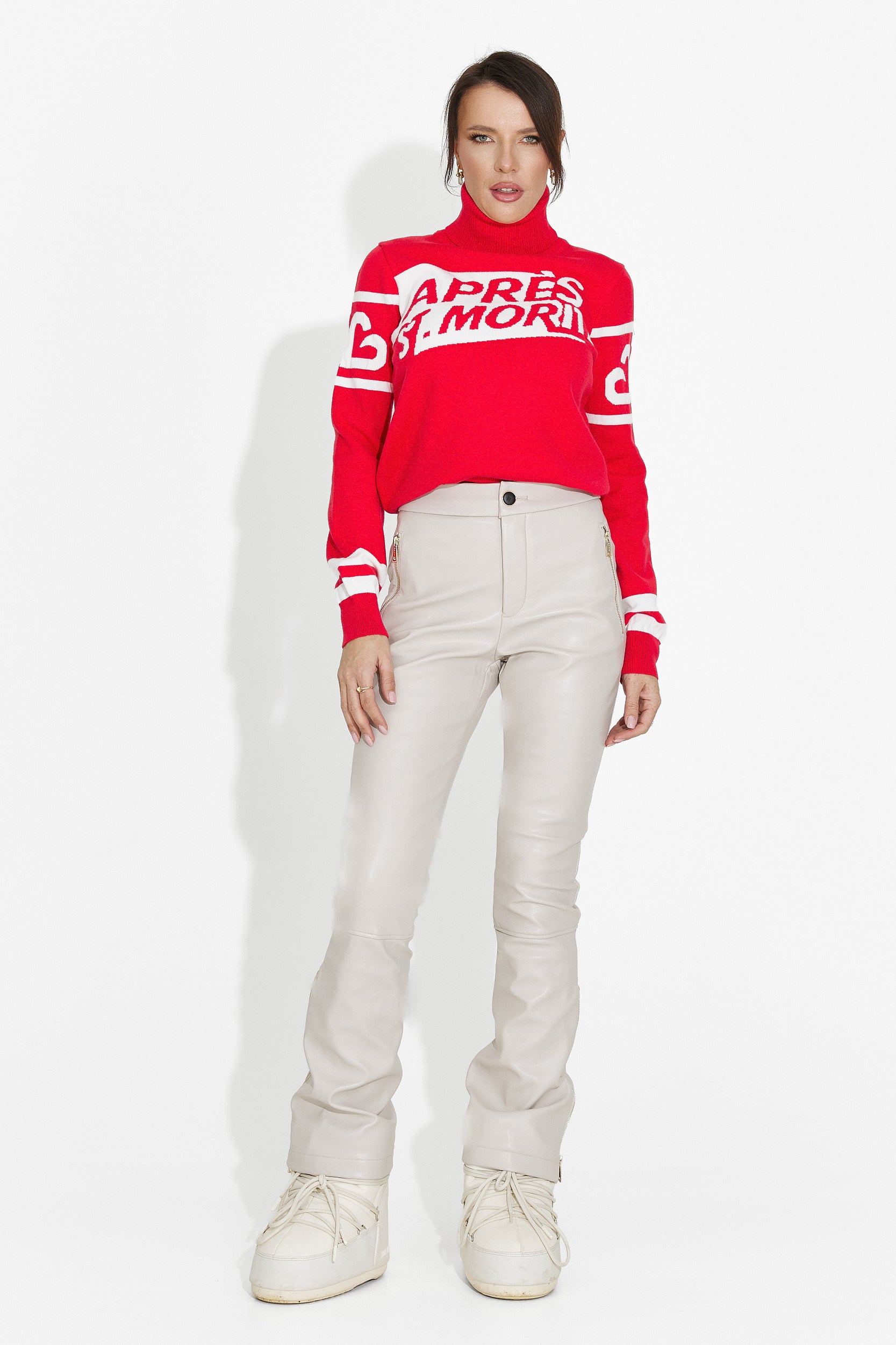 Czerwony sweter casual dla kobiet marki Nelora Bogas