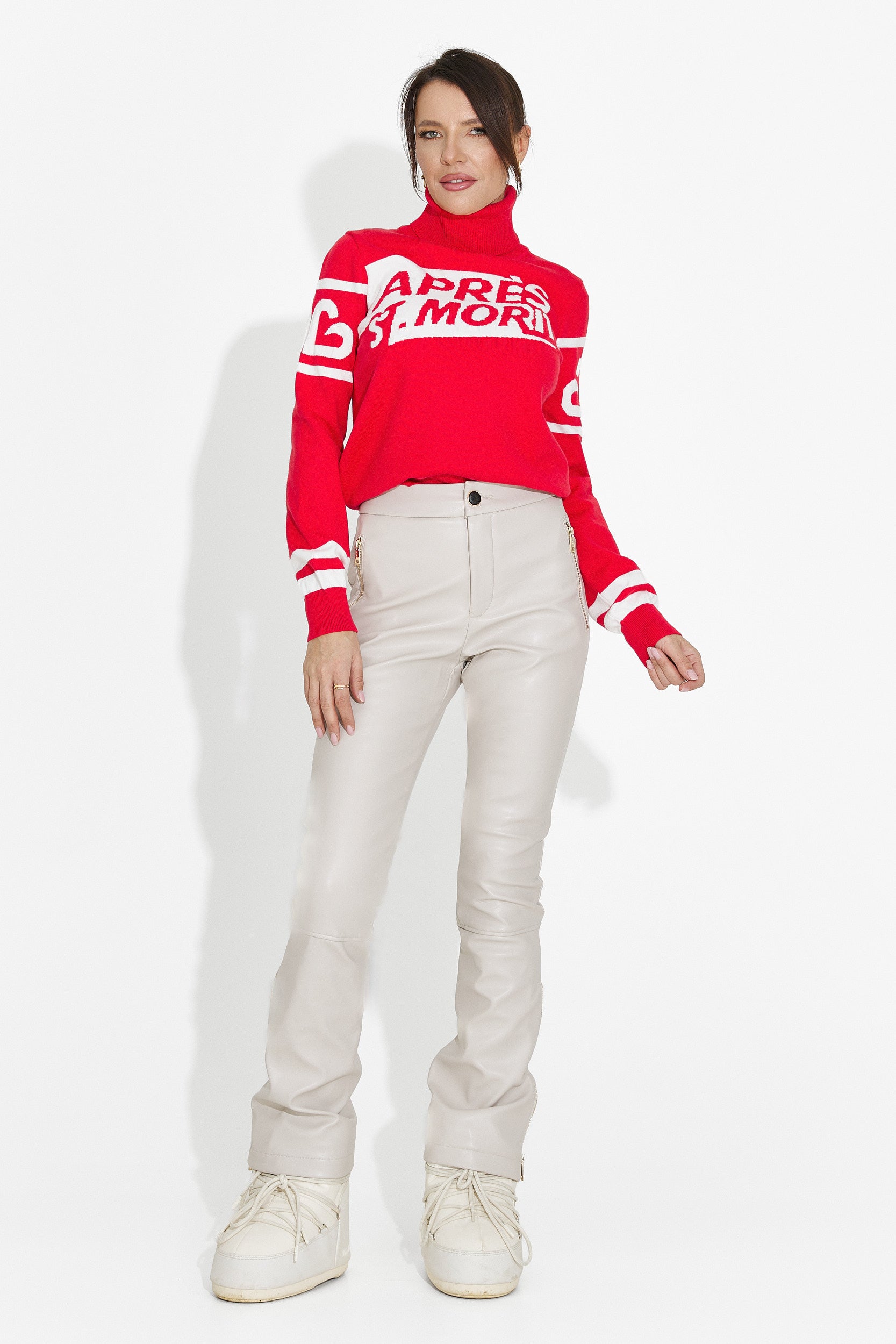 Czerwony sweter casual dla kobiet marki Nelora Bogas