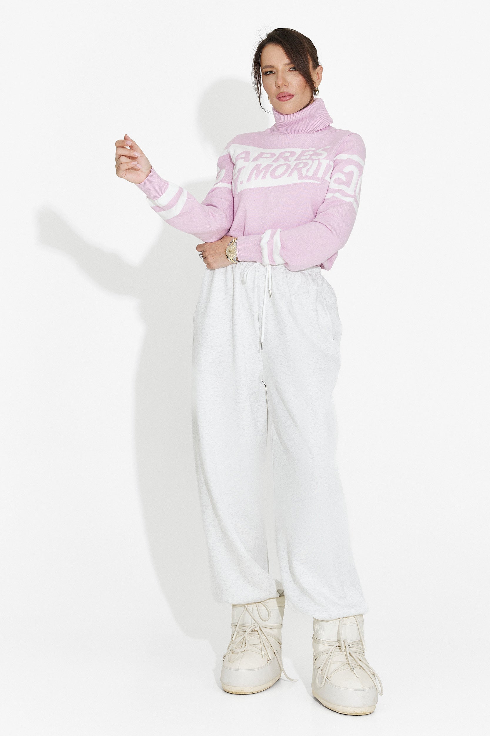 Nelora Bogas Sweter Damski w Kolorze Różowym Stylu Casual