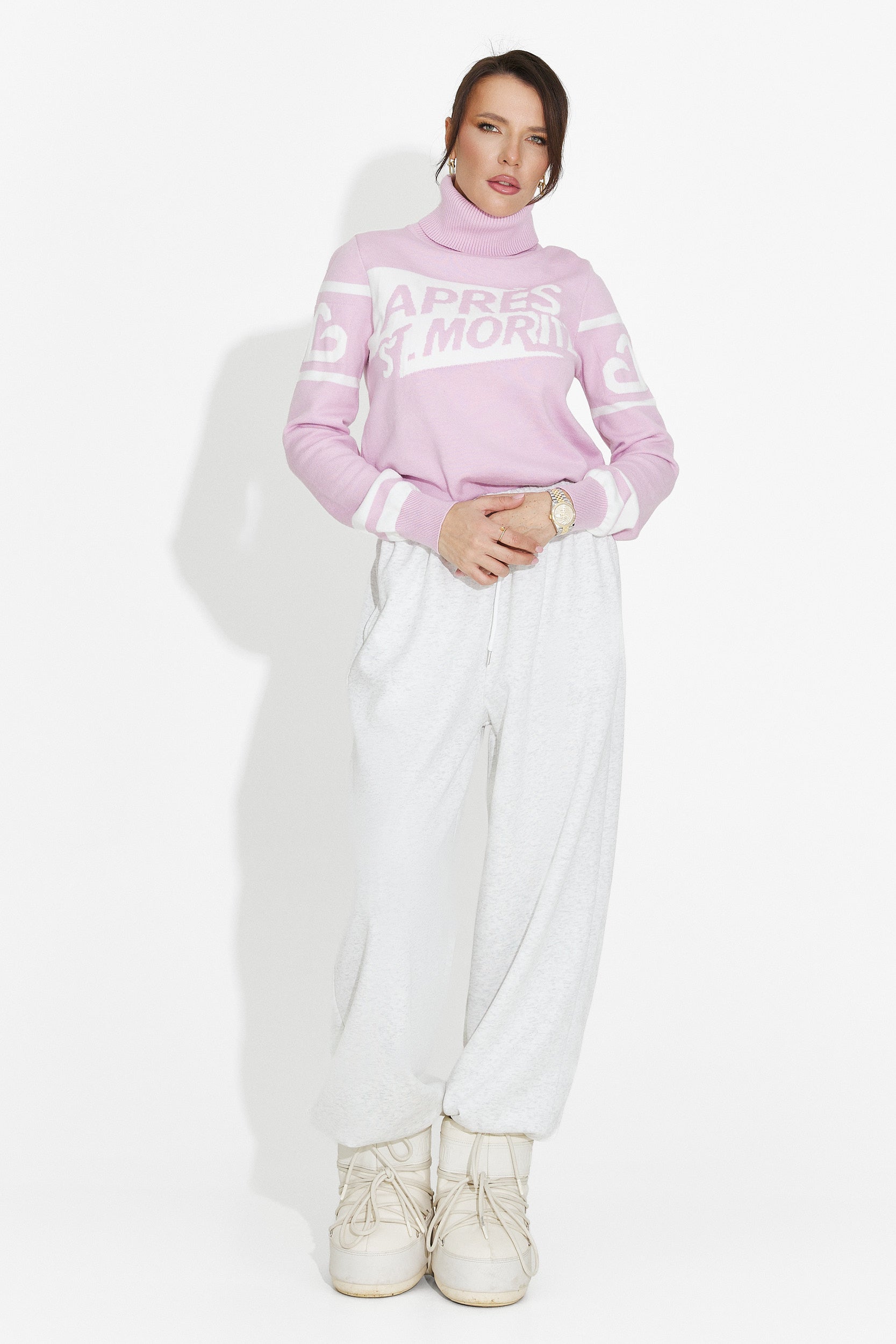 Nelora Bogas Sweter Damski w Kolorze Różowym Stylu Casual