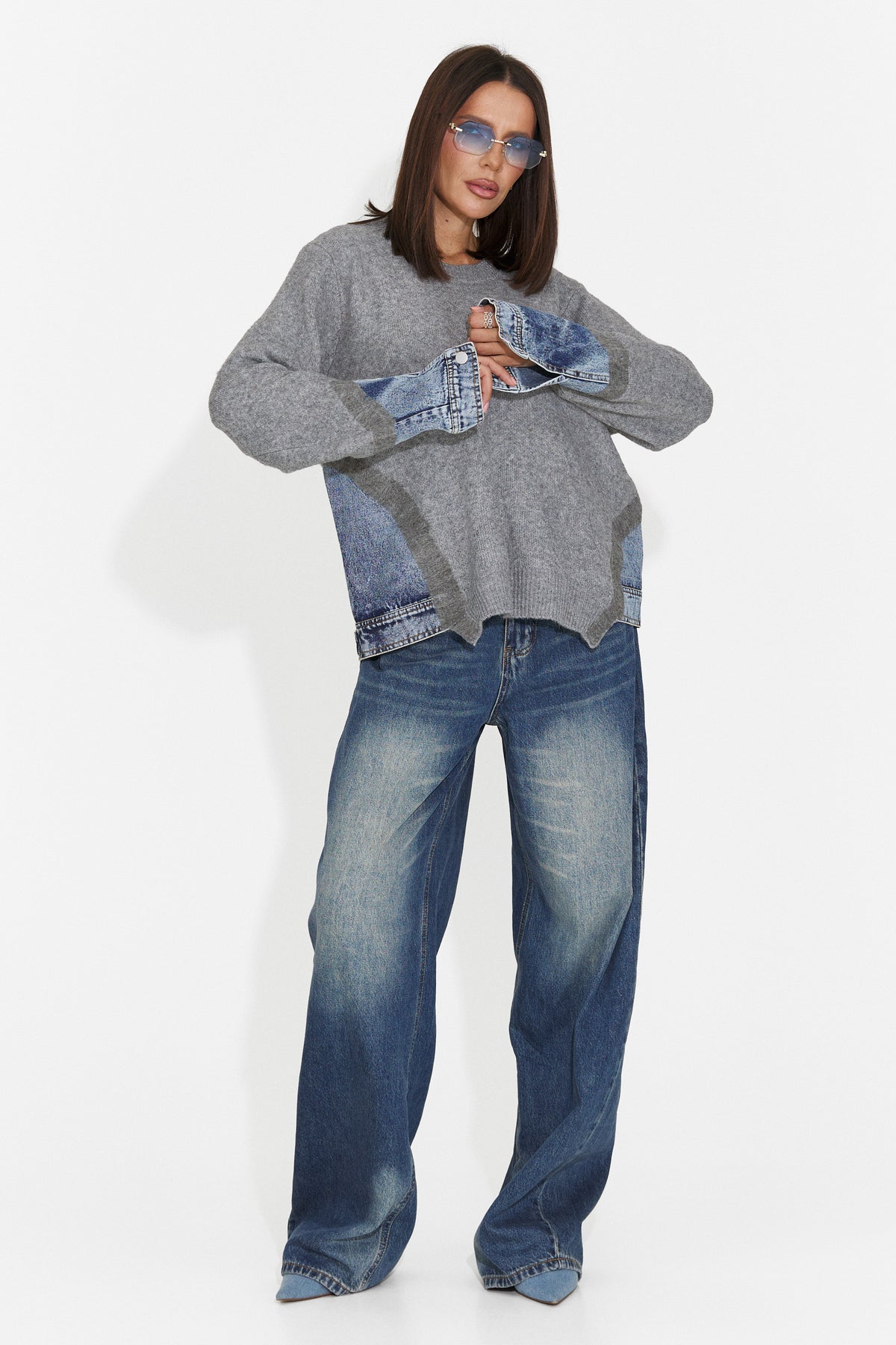 Pulover gri Grulareia Bogas