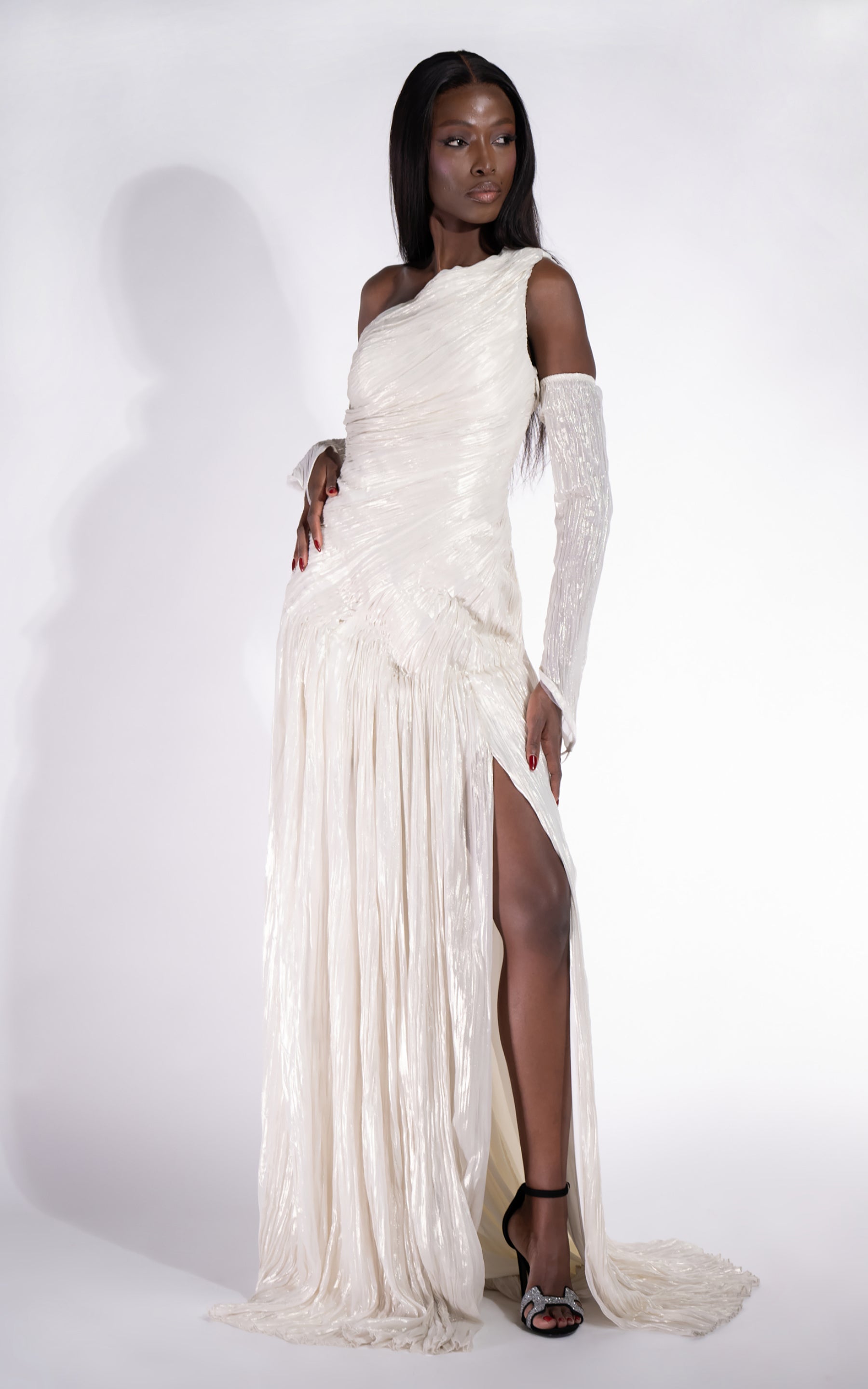 Długa kremowa sukienka damska Penye Bogas