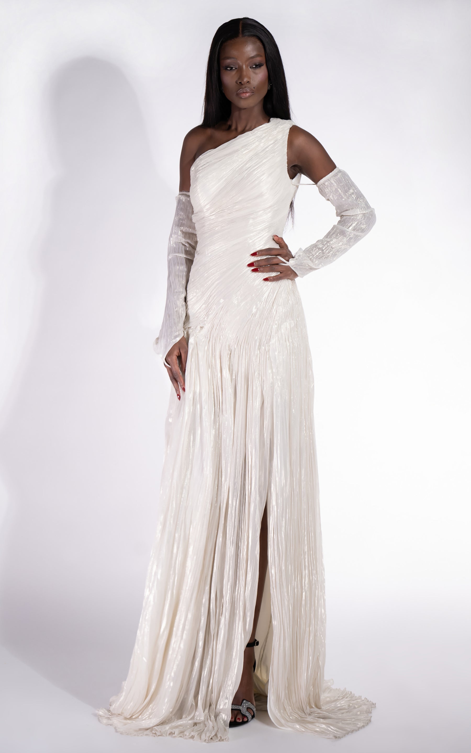 Długa kremowa sukienka damska Penye Bogas