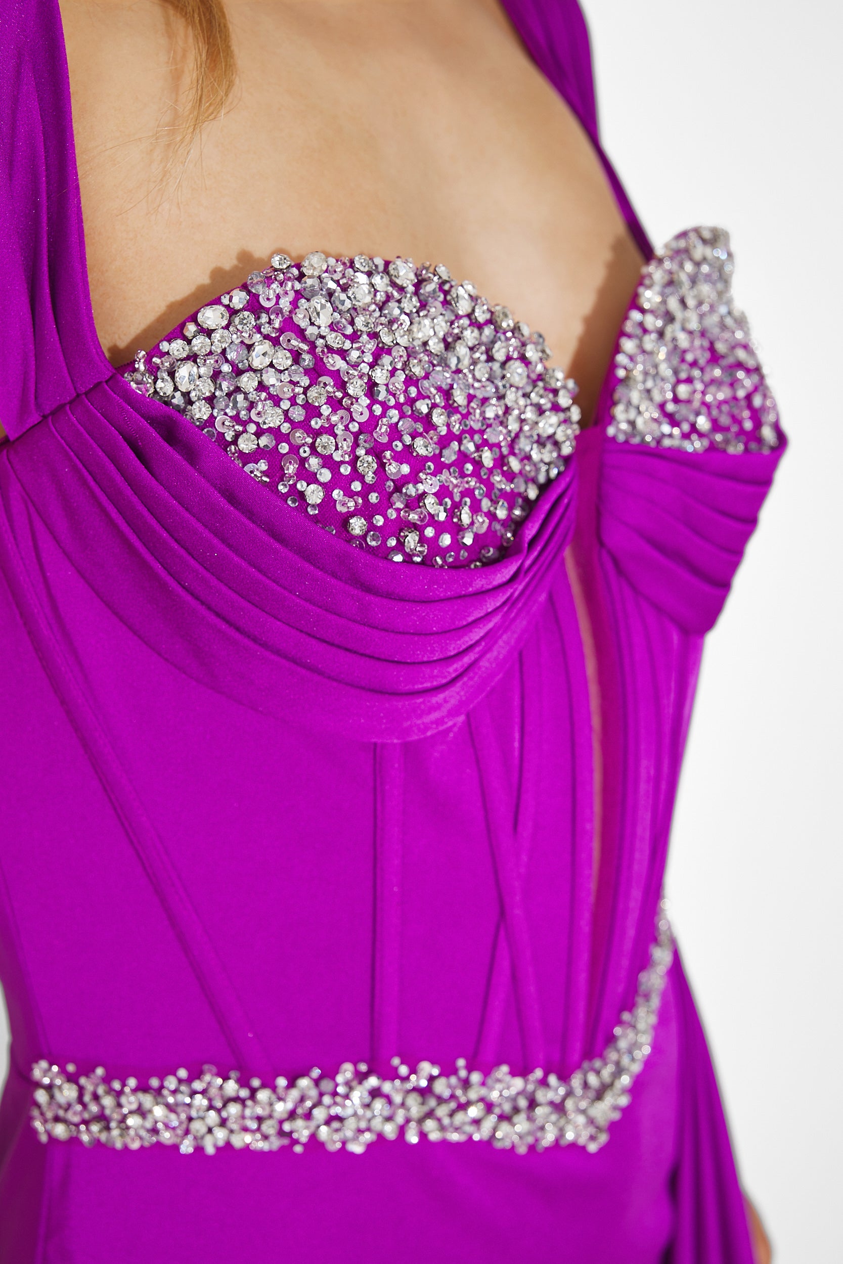 Długa sukienka damska fuksjowa Sharyana Bogas