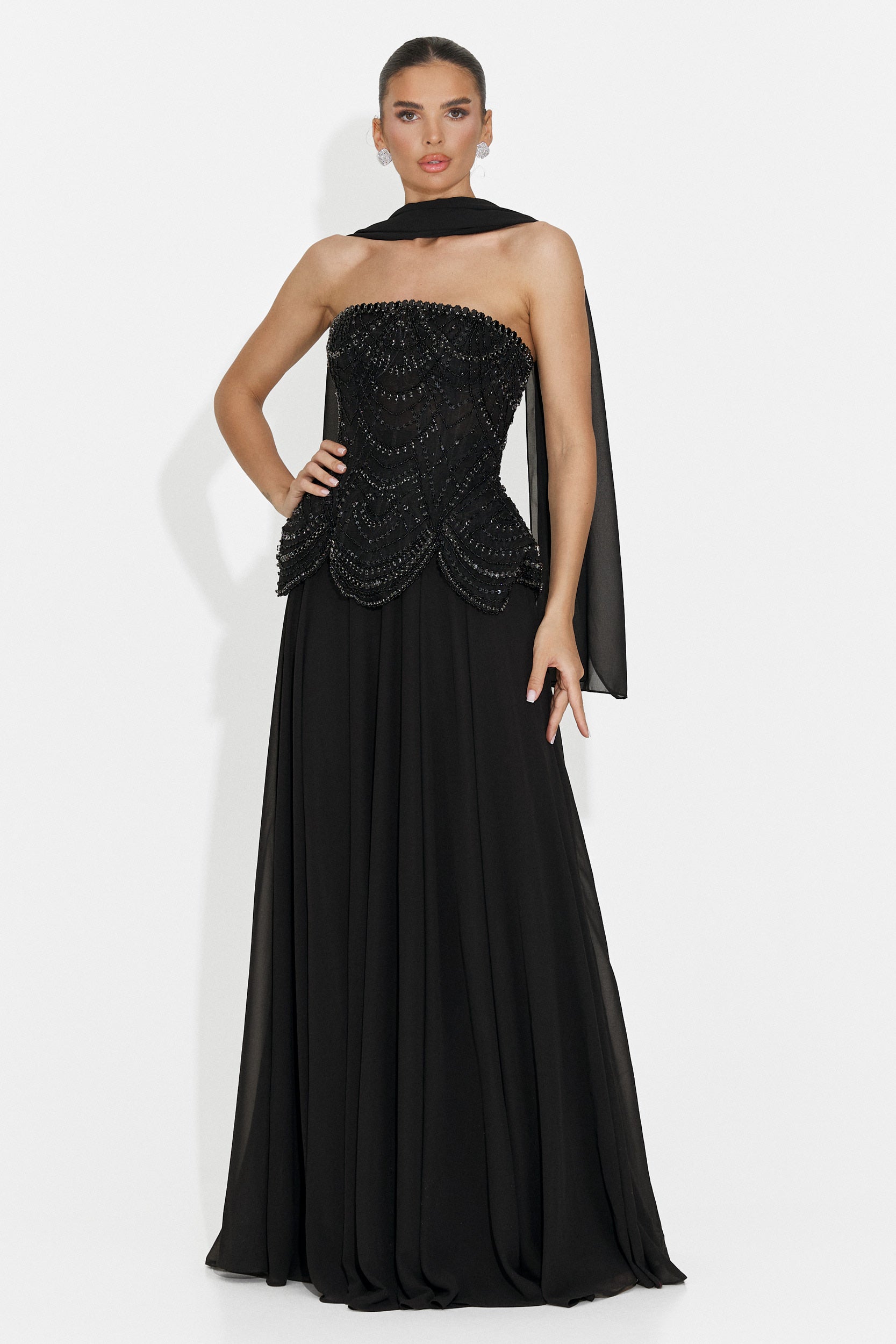Rochie dama lunga neagra Jutta Bogas