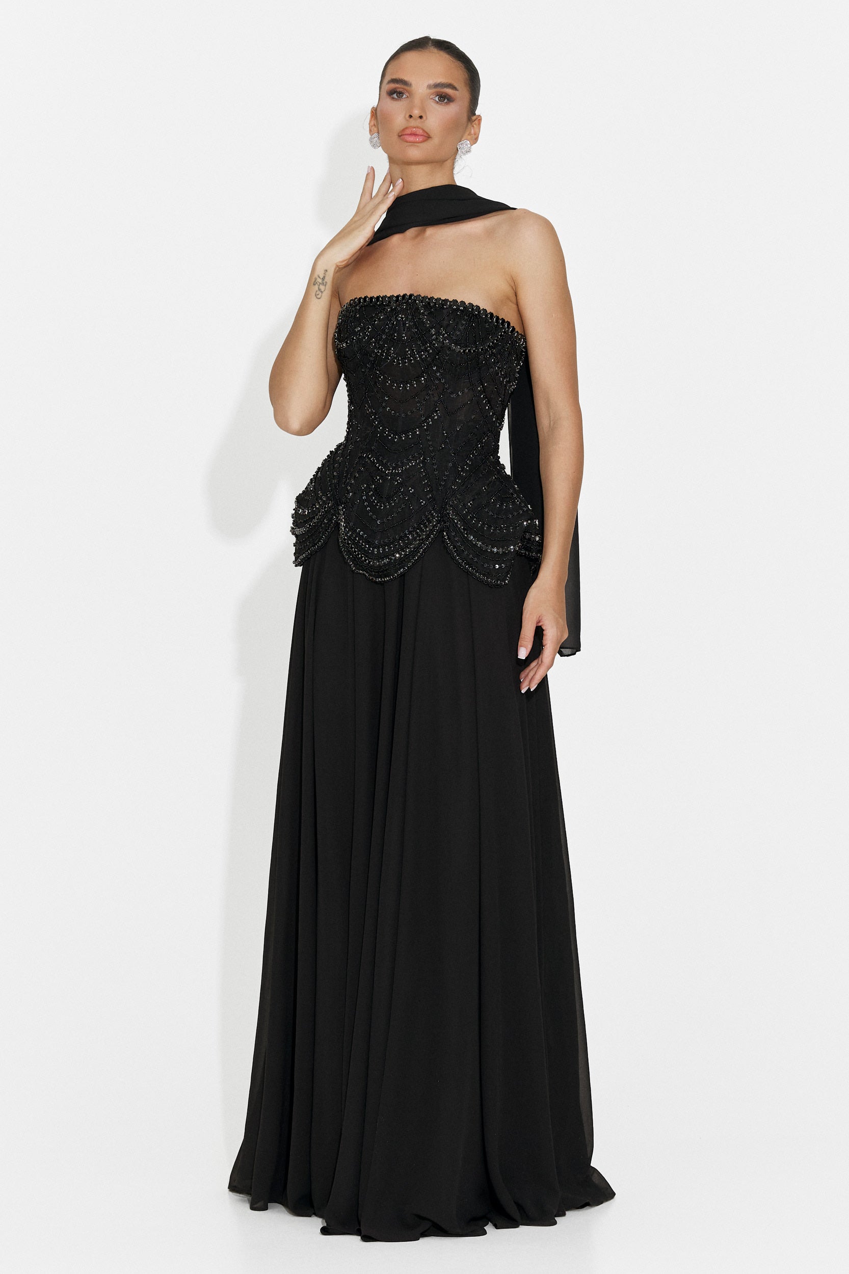 Rochie dama lunga neagra Jutta Bogas