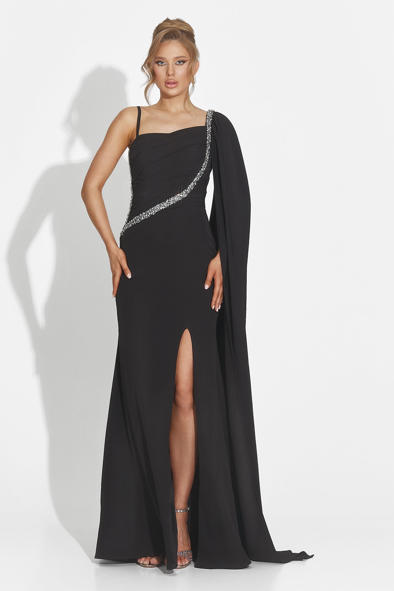 Czarna długa sukienka damska Libre Bogas