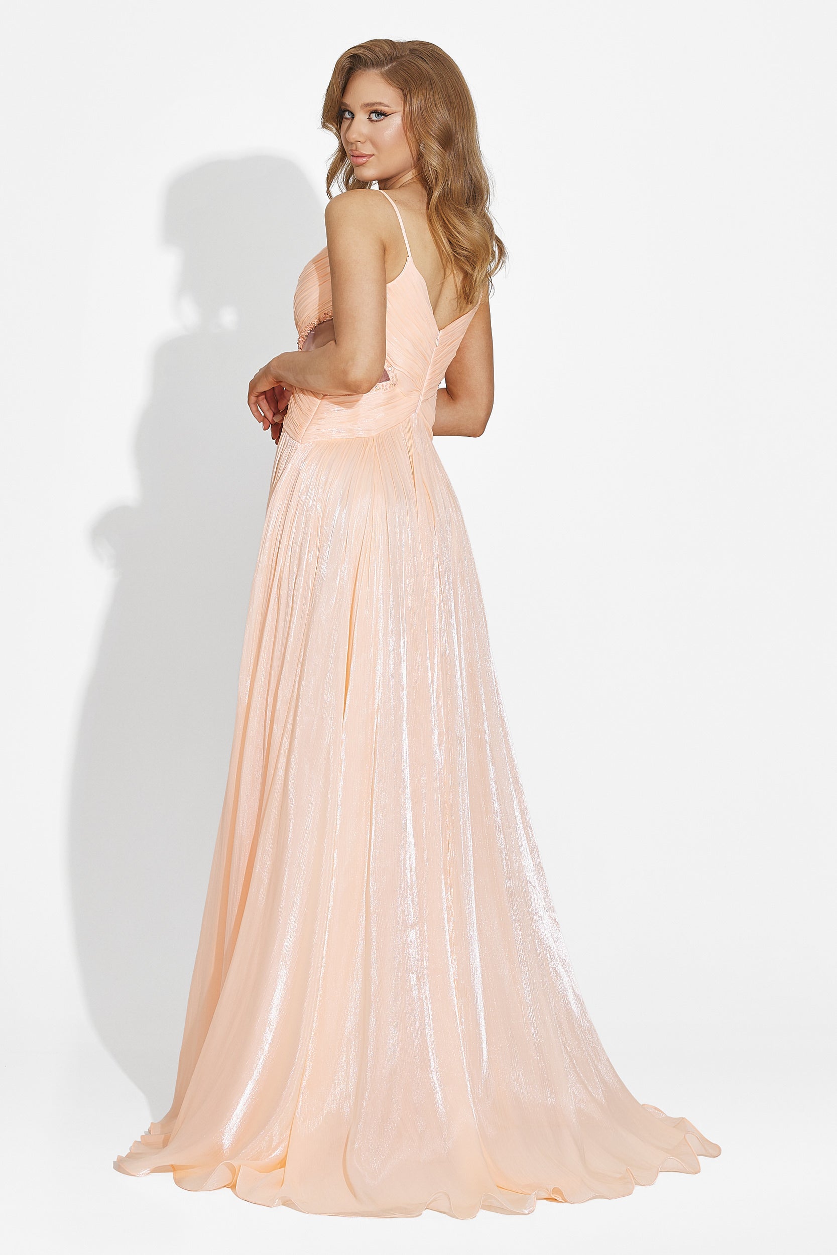 Sukienka damska długa brzoskwiniowa Latisha Bogas