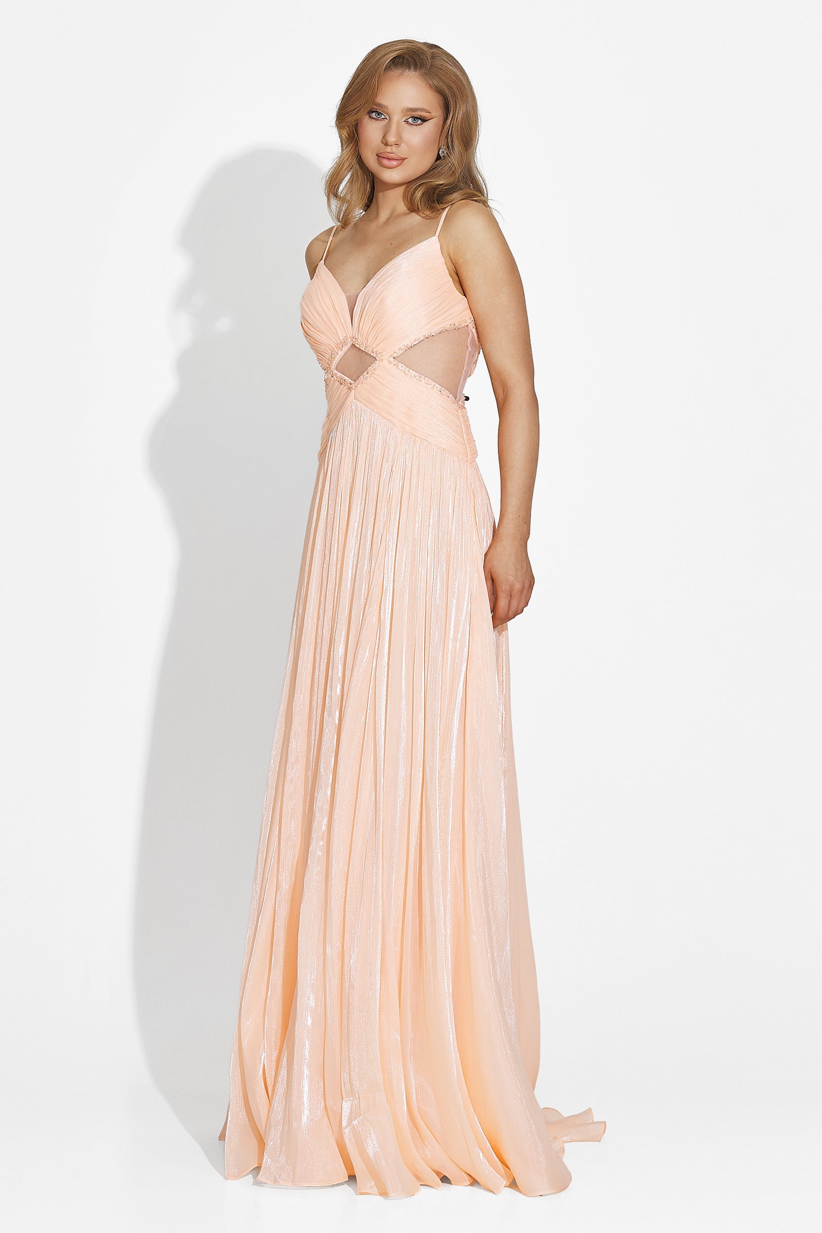 Sukienka damska długa brzoskwiniowa Latisha Bogas