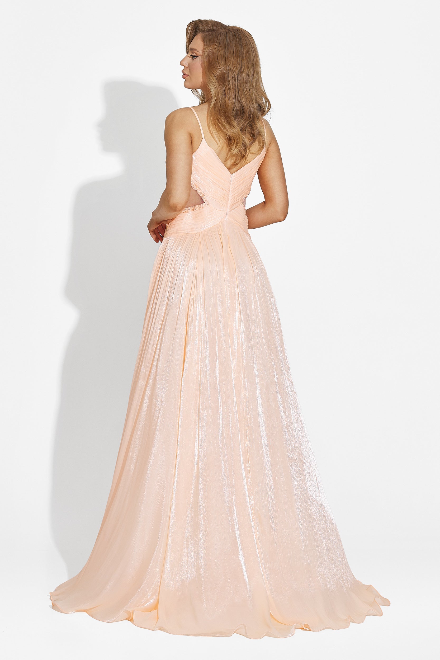 Sukienka damska długa brzoskwiniowa Latisha Bogas