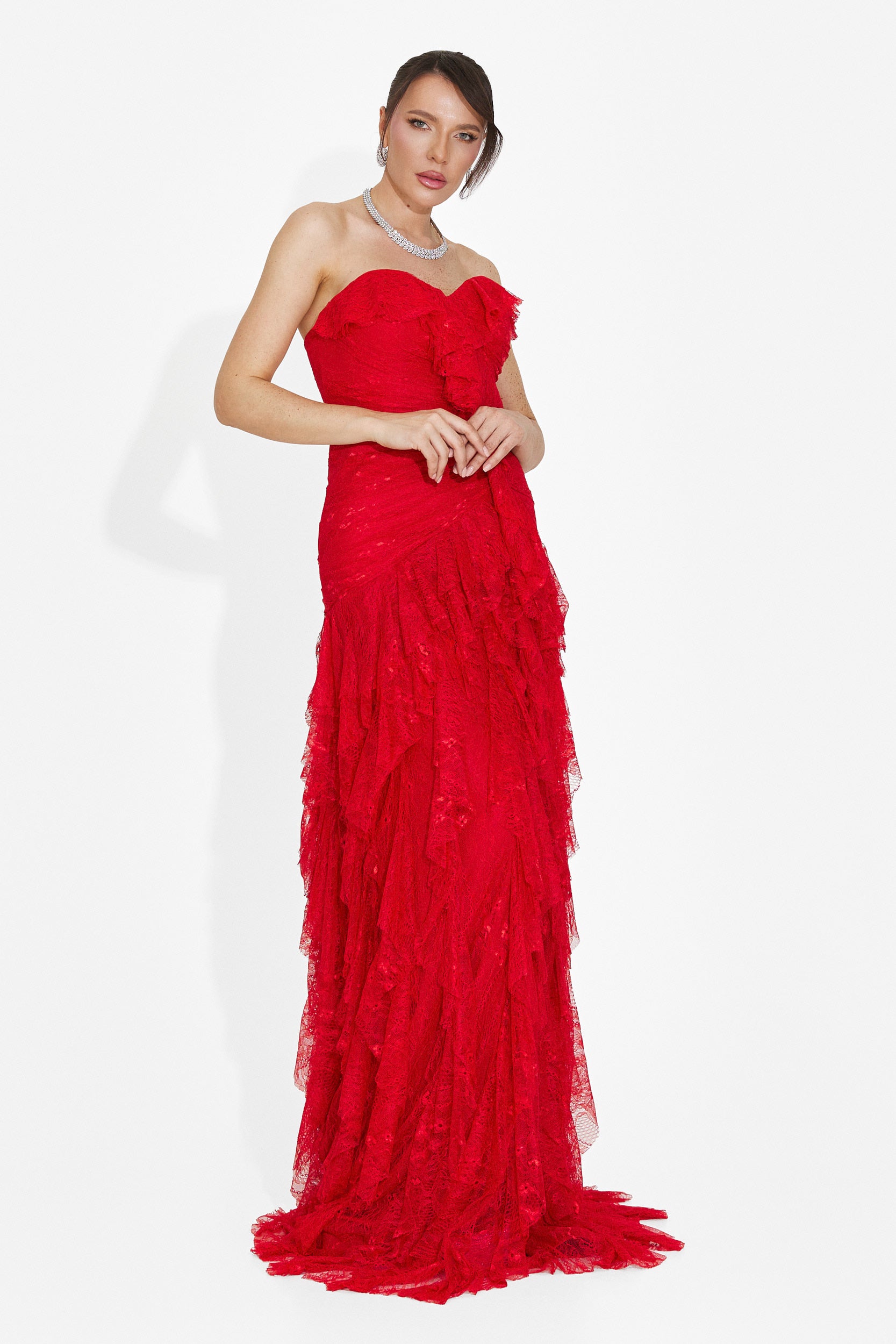 Rochie dama lunga rosie Jesya Bogas