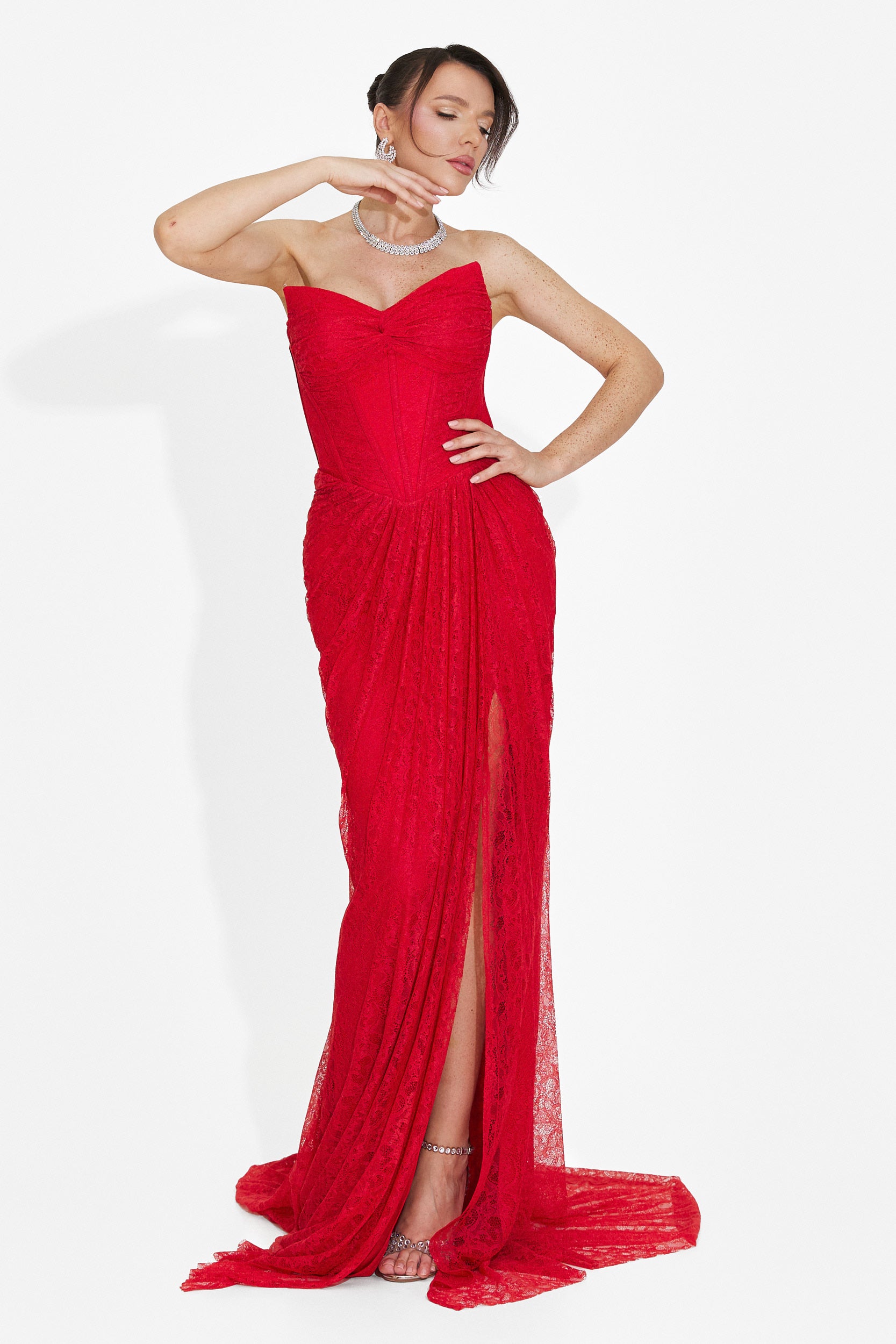 Rochie dama lunga rosie Sareia Bogas