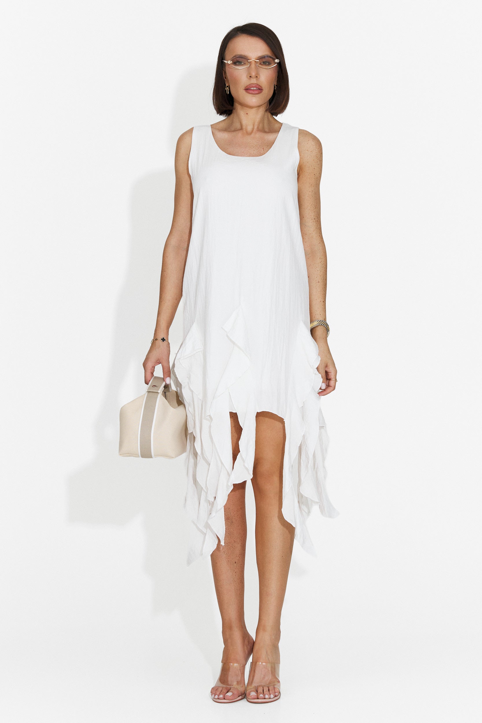 Rochie dama medie alba Emetia Bogas