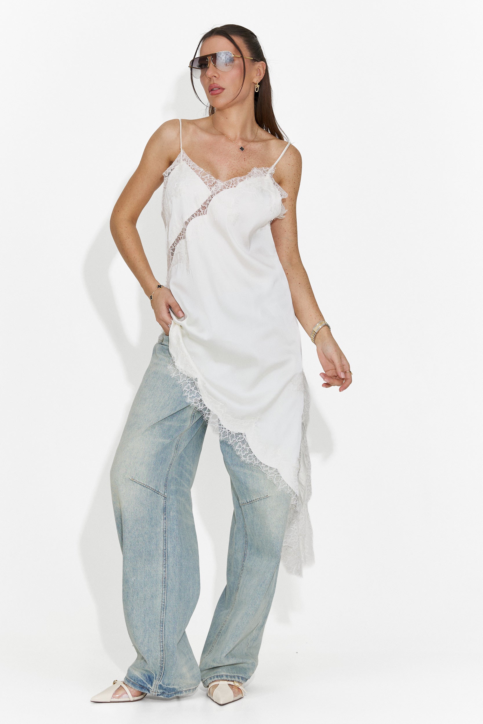 Krótka Biała Sukienka dla Kobiet Francisca Bogas