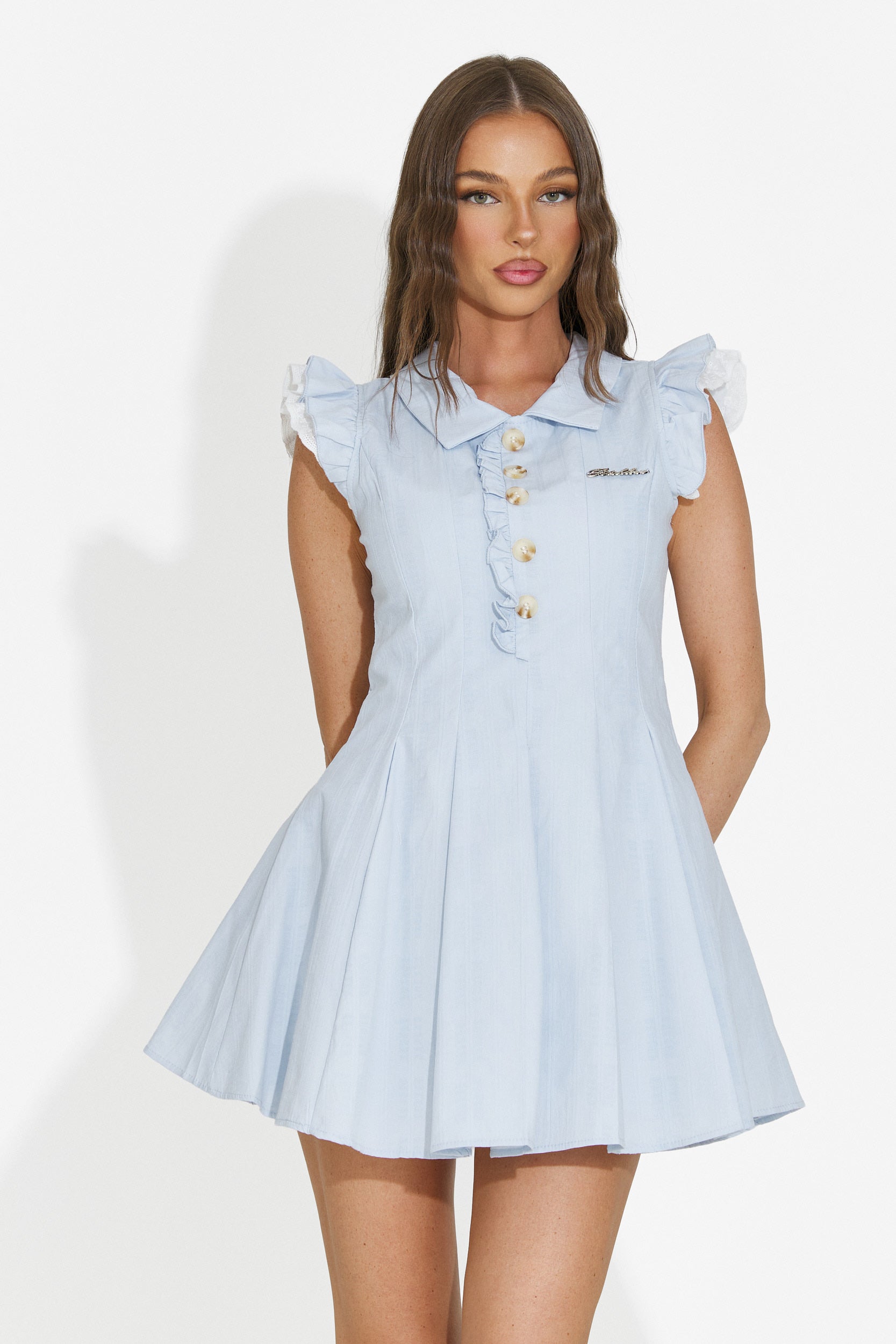 Krótka niebieska sukienka damska Manari Bogas