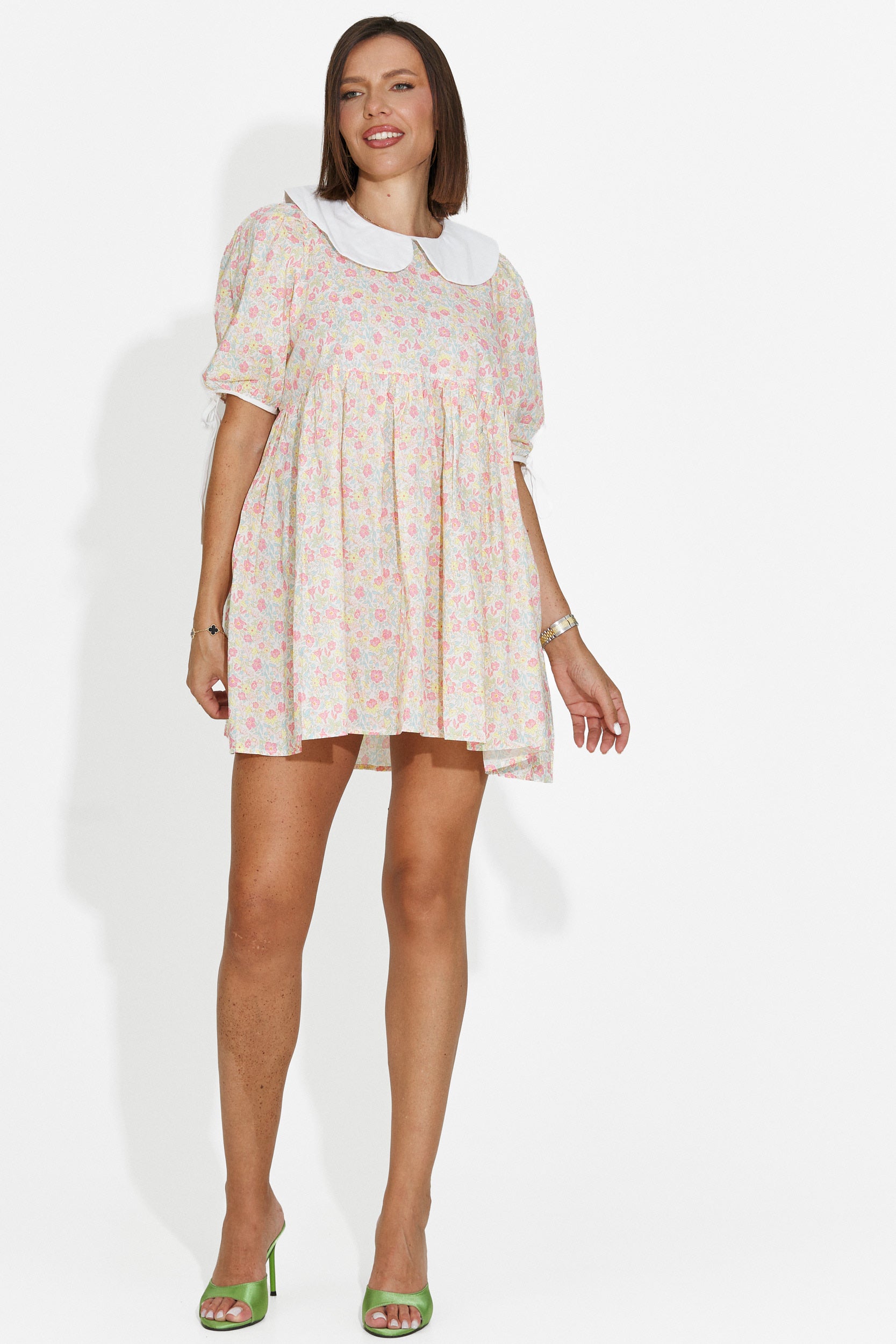 Krótka żółta sukienka damska Zelenia Bogas