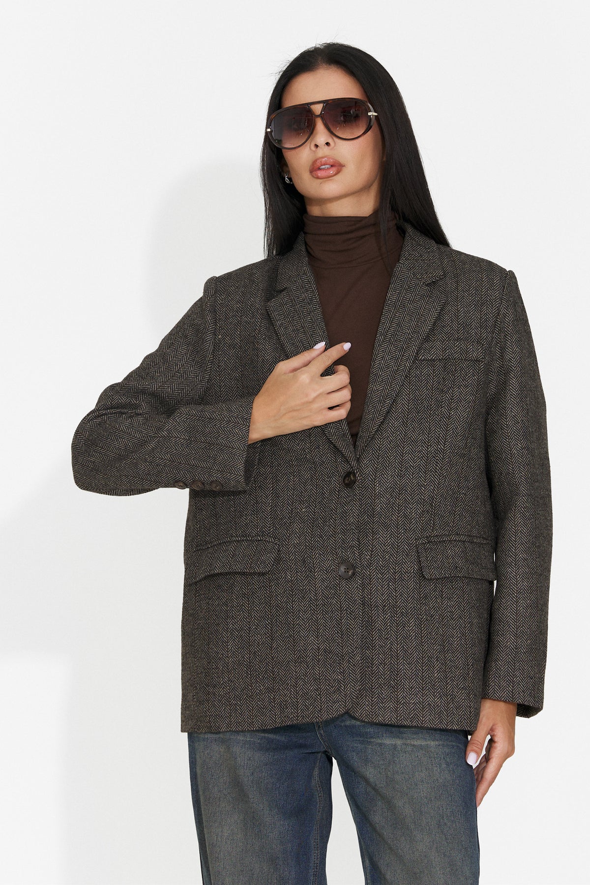 Sacou casual negru Valraoiza Bogas