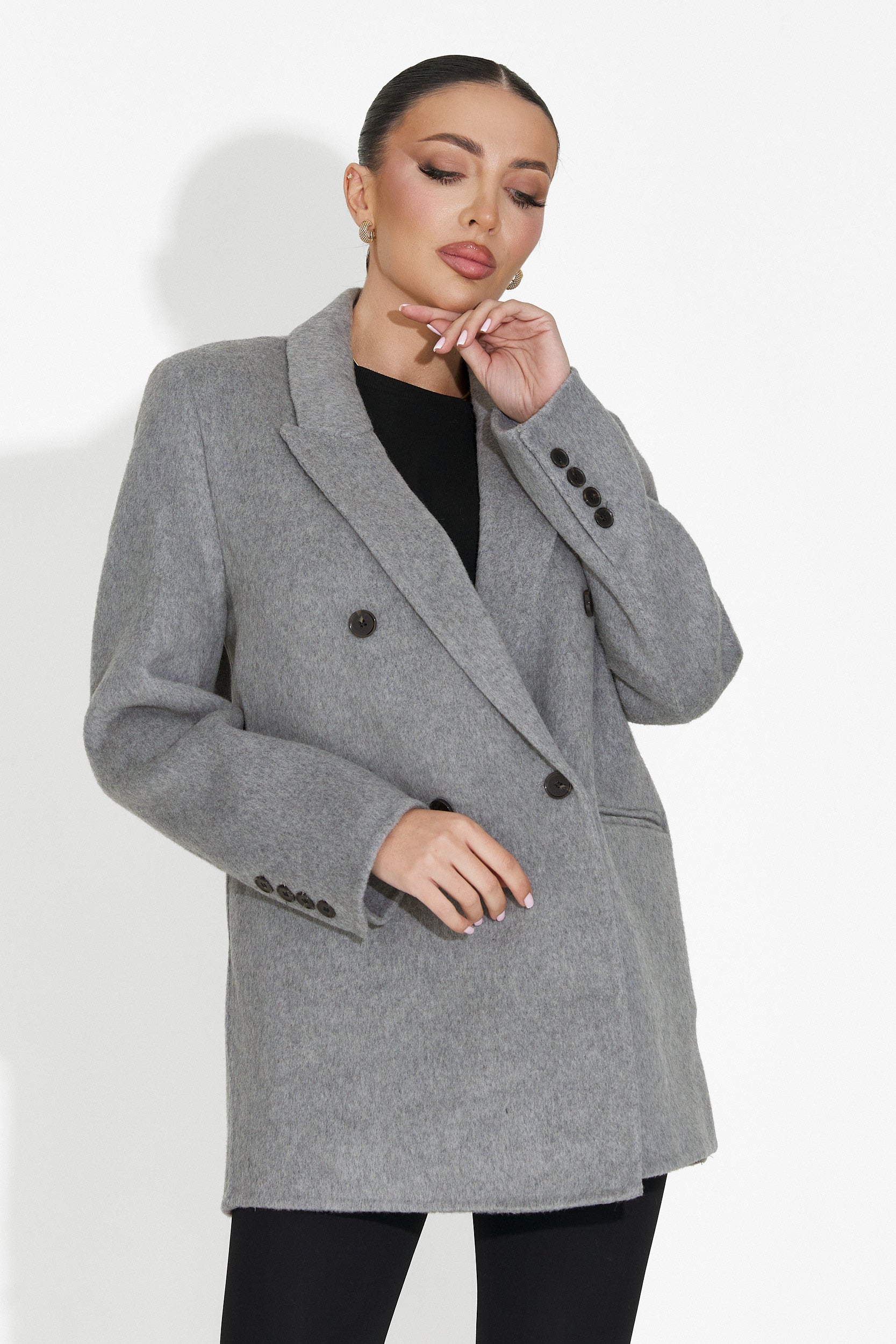 Elegancki Szary Damski Żakiet Novelia Bogas